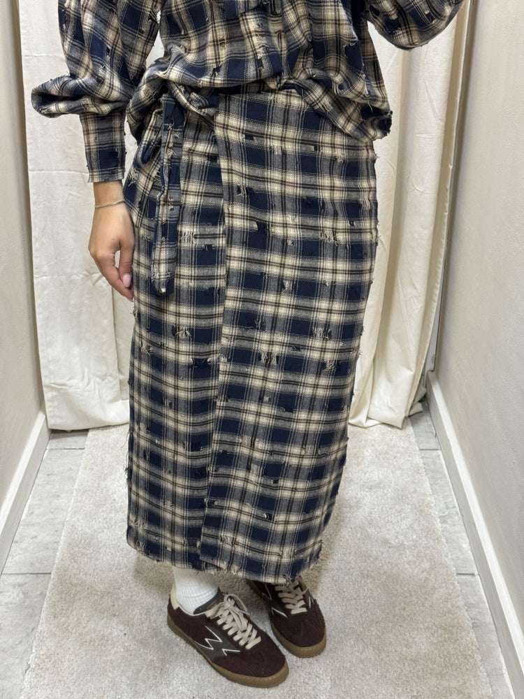 Gonna portafoglio in flanella stampa check HaveOne - GiuGiò | Shop online