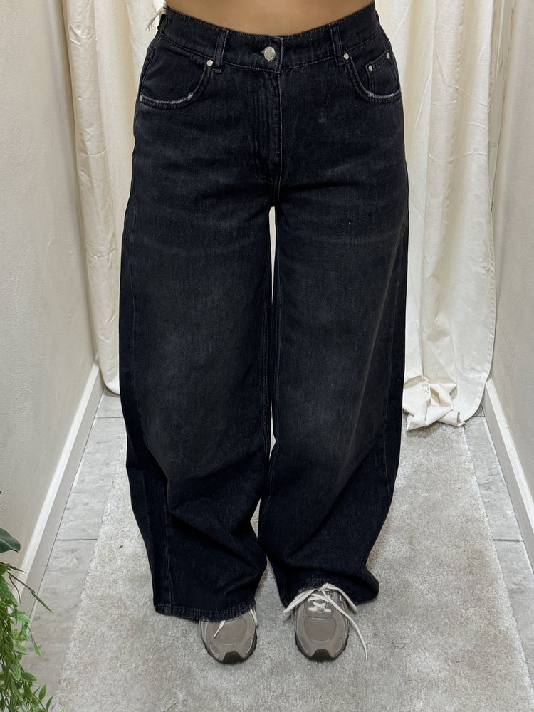 Jeans ampio wide leg con elastico sul retro BSB - GiuGiò | Shop online