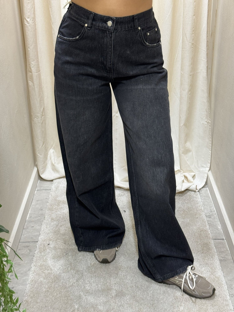 Jeans ampio wide leg con elastico sul retro BSB - GiuGiò | Shop online