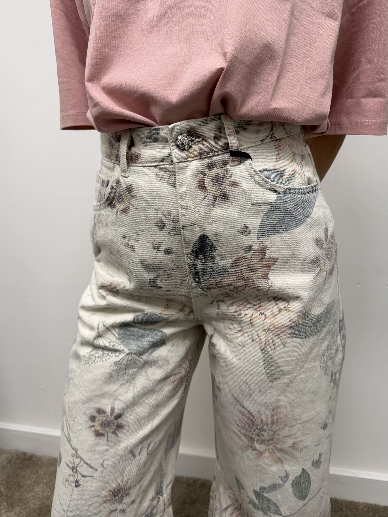 Jeans balloon mod. Dione stampa floreale BSB - GiuGiò | Shop online