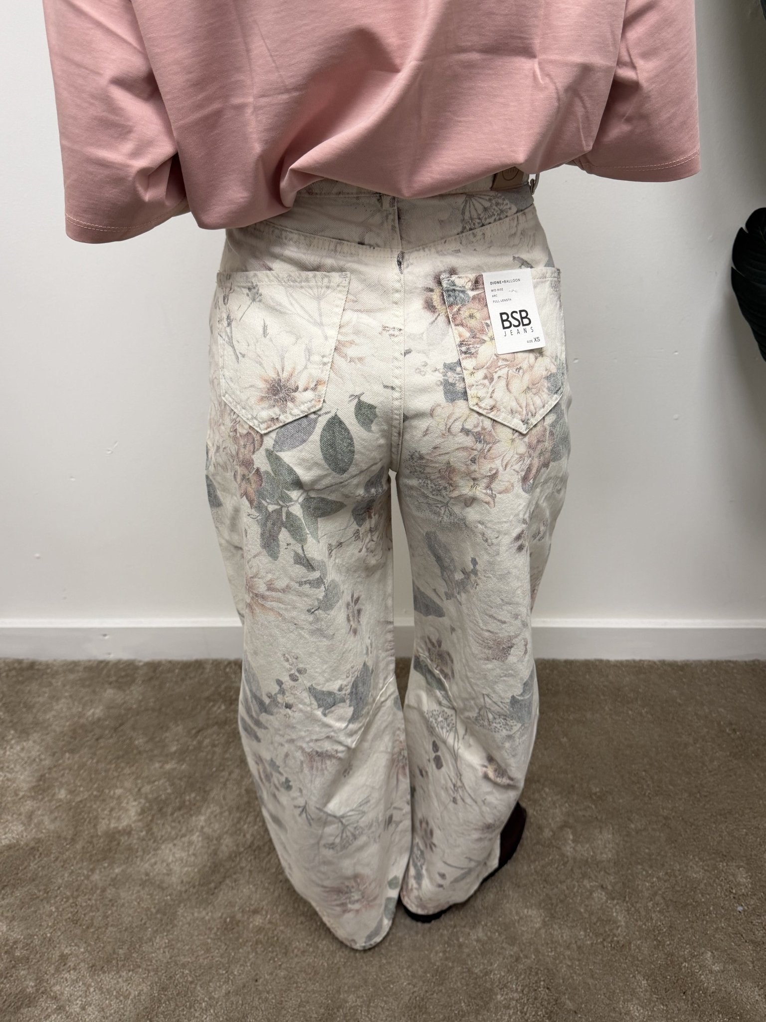 Jeans balloon mod. Dione stampa floreale BSB - GiuGiò | Shop online