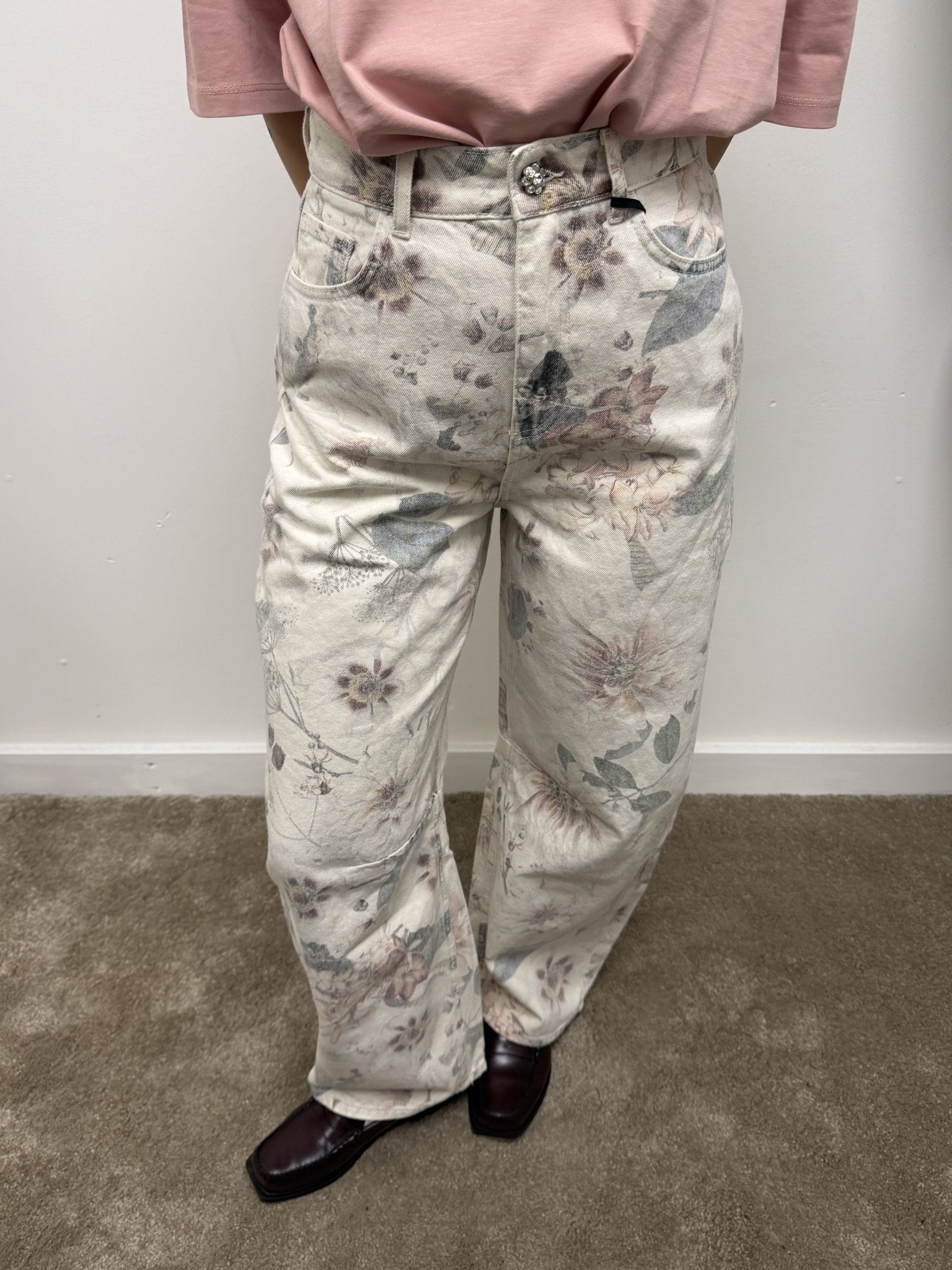 Jeans balloon mod. Dione stampa floreale BSB - GiuGiò | Shop online