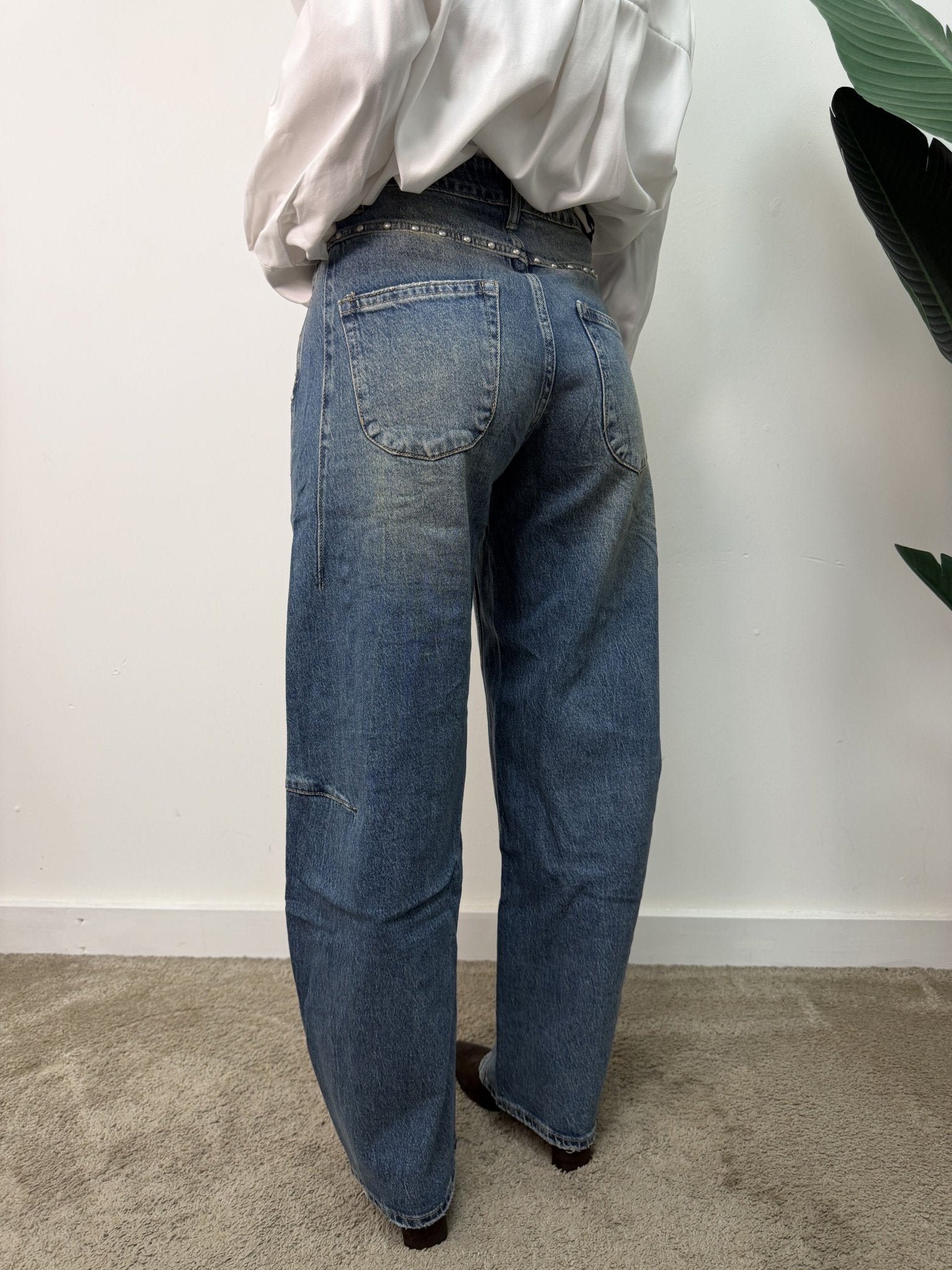 Jeans barrel con borchie MyD - GiuGiò | Shop online