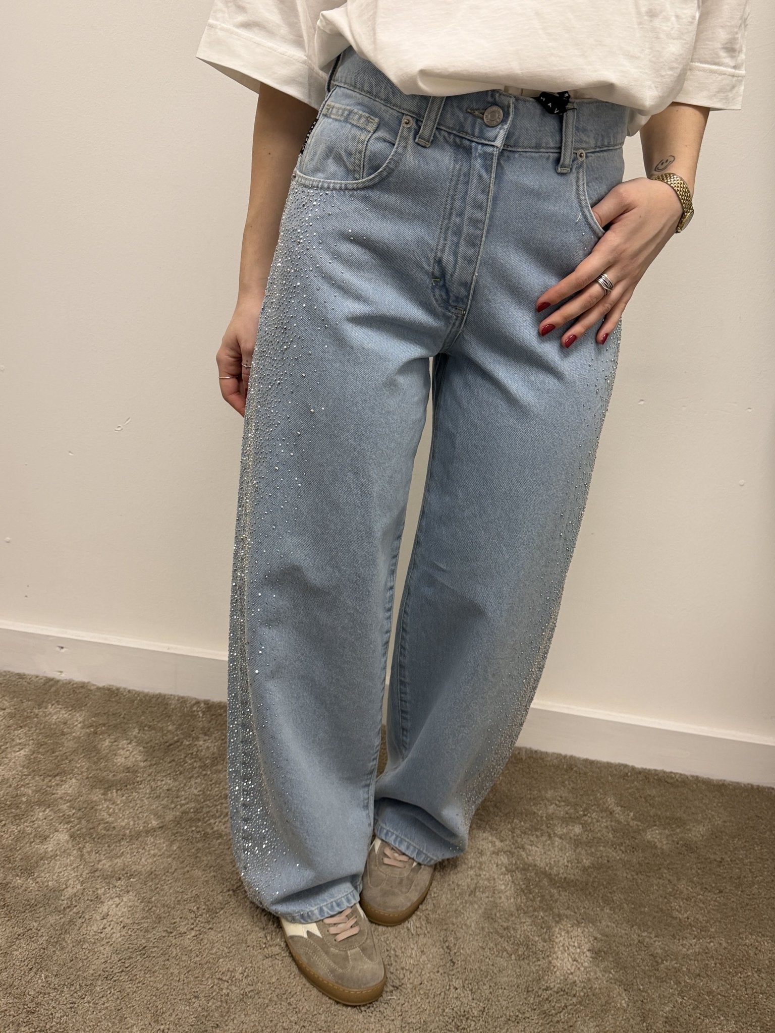 Jeans Bella con applicazioni strass HaveOne - GiuGiò | Shop online