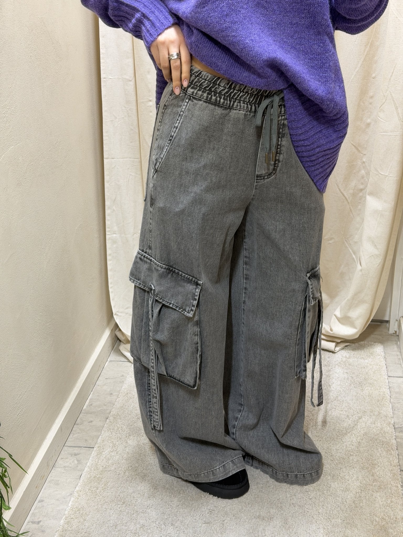 Jeans cargo con coulisse grigio Tensione In - GiuGiò | Shop online