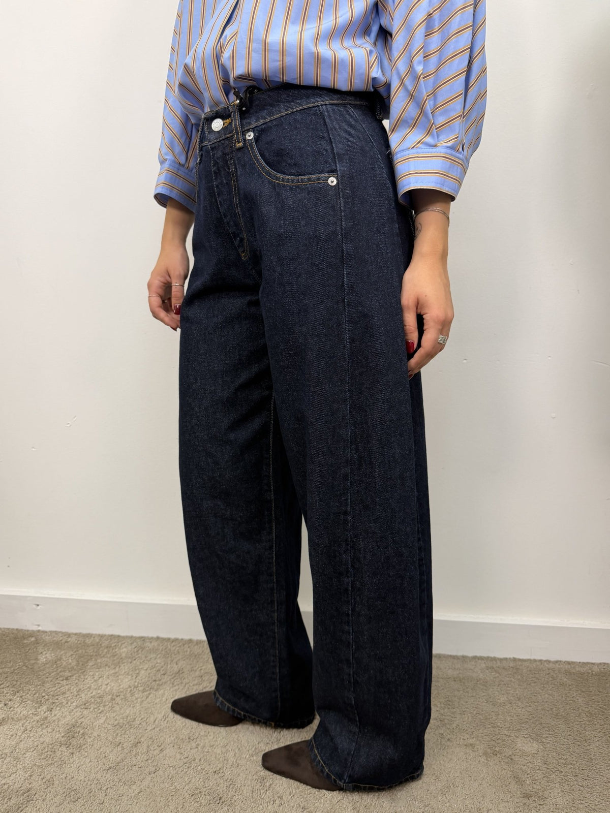 Jeans Lucy barrel denim scuro HaveOne - GiuGiò | Shop online