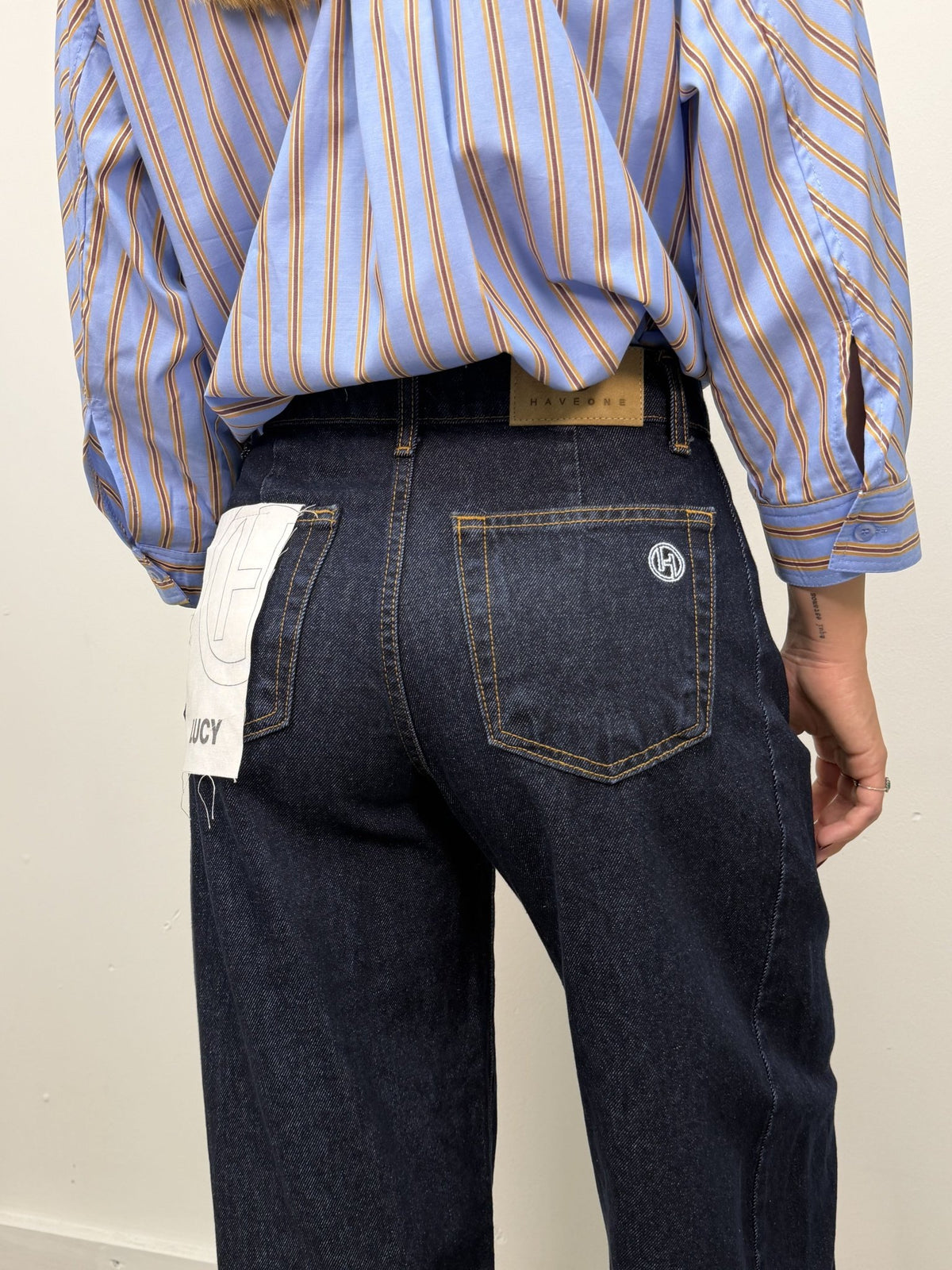 Jeans Lucy barrel denim scuro HaveOne - GiuGiò | Shop online