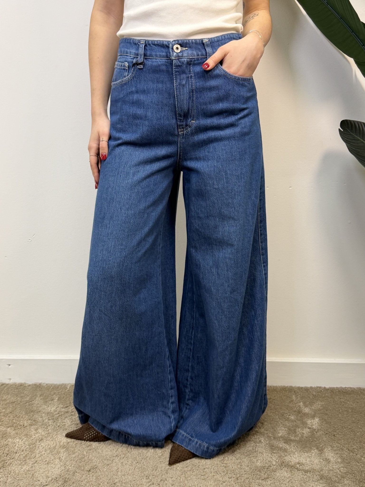 Jeans palazzo vita alta Please - GiuGiò | Shop online