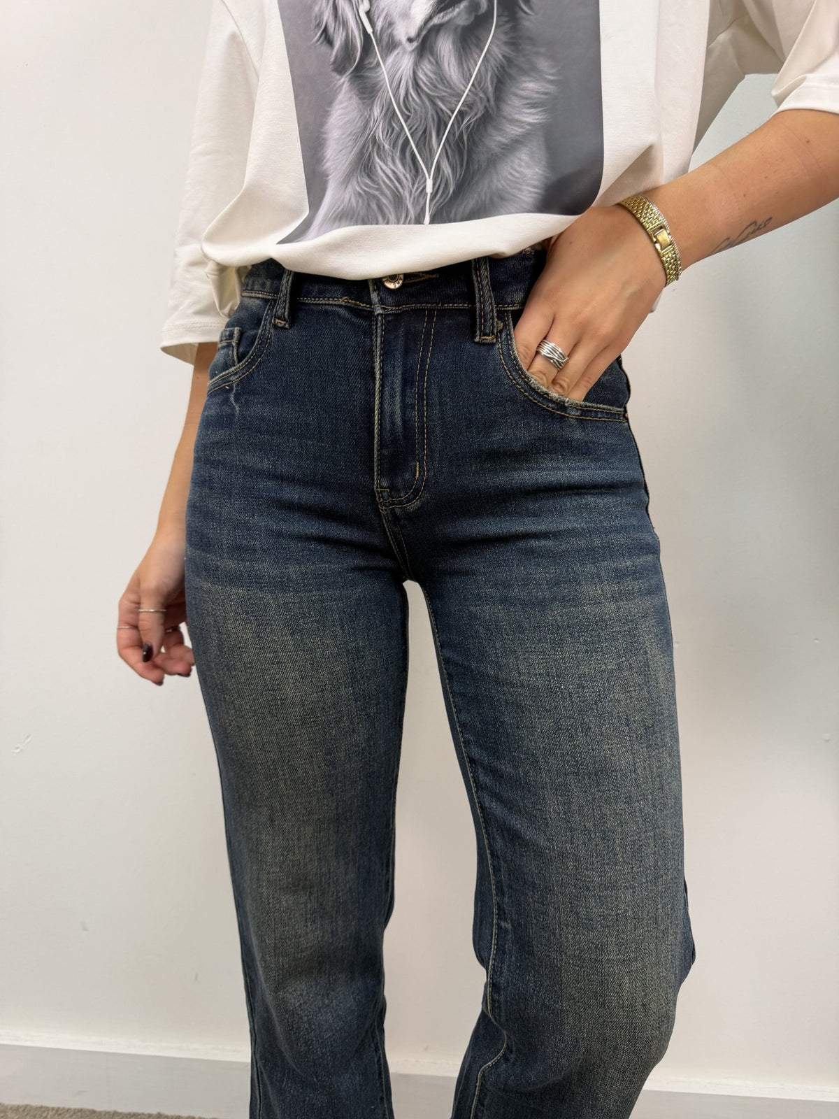 Jeans straight washed MyD - GiuGiò | Shop online