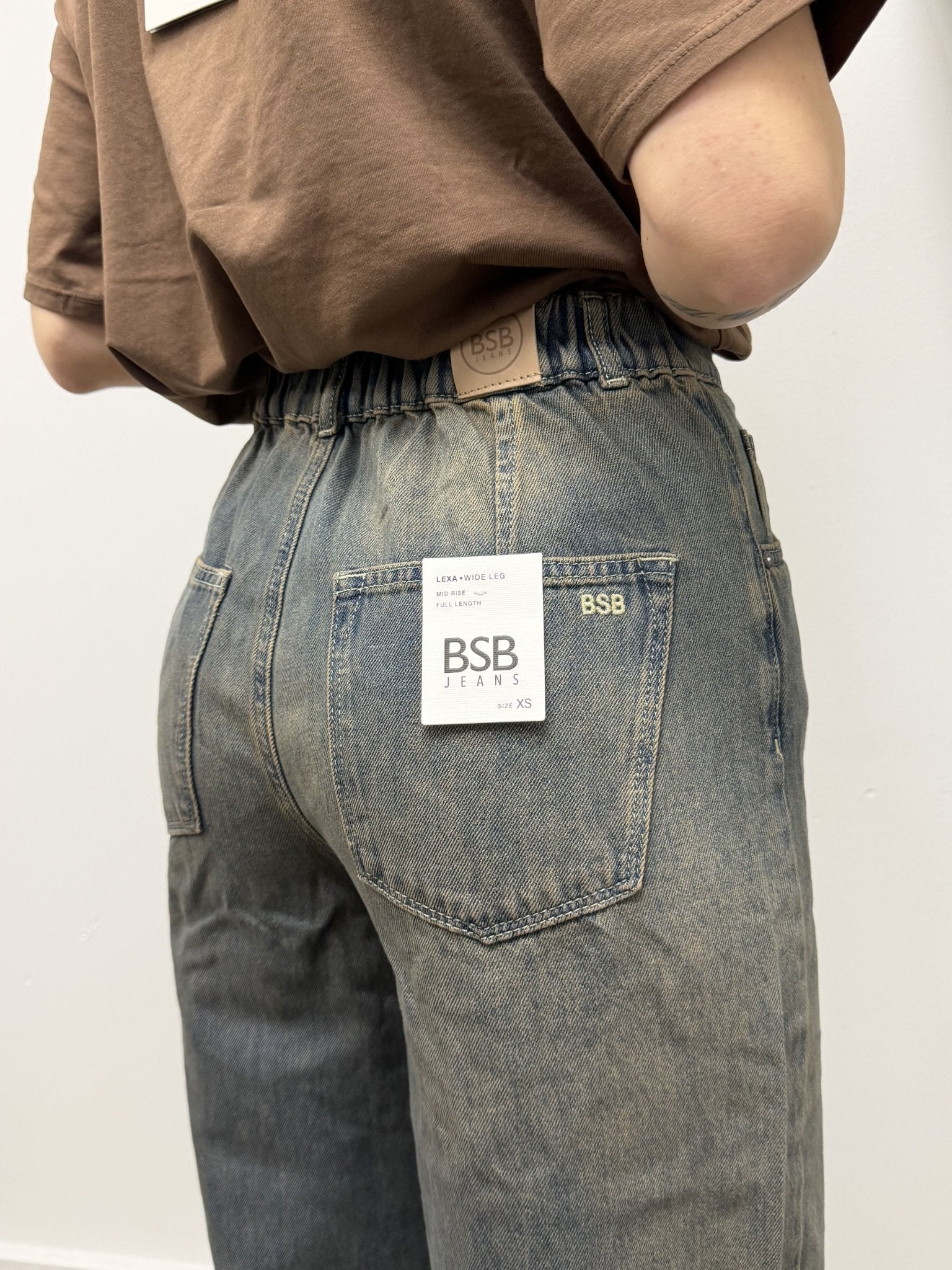 Jeans wide con elastico sul retro BSB - GiuGiò | Shop online