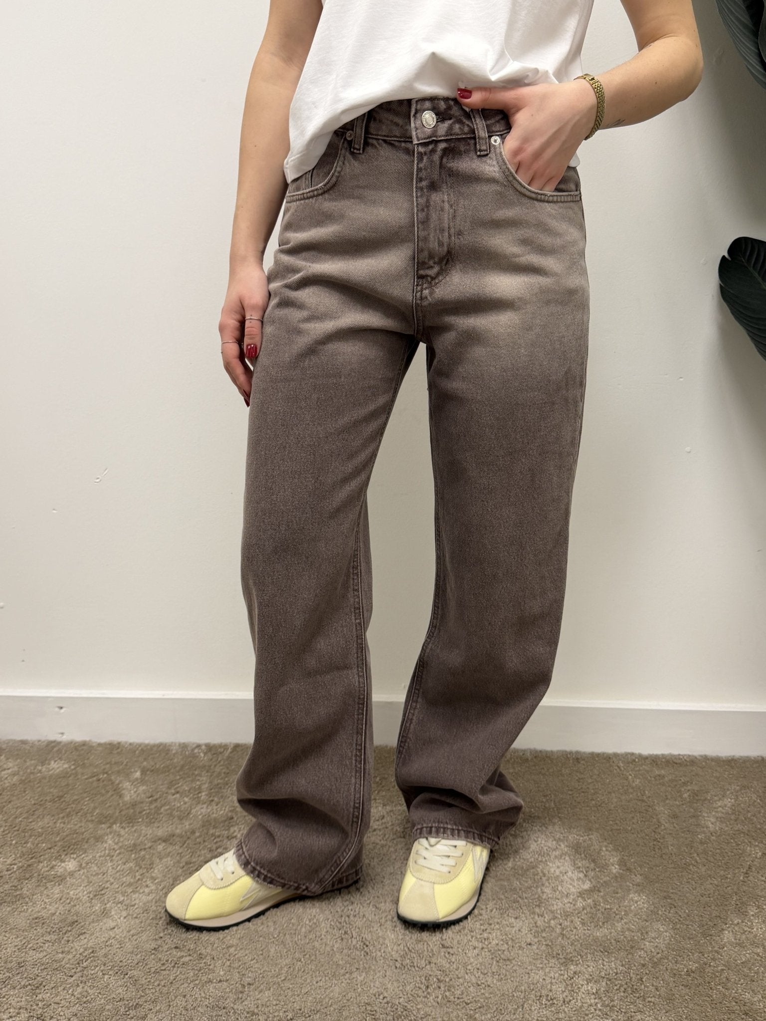 Jeans wide leg tinto capo marrone Susy Mix - GiuGiò | Shop online