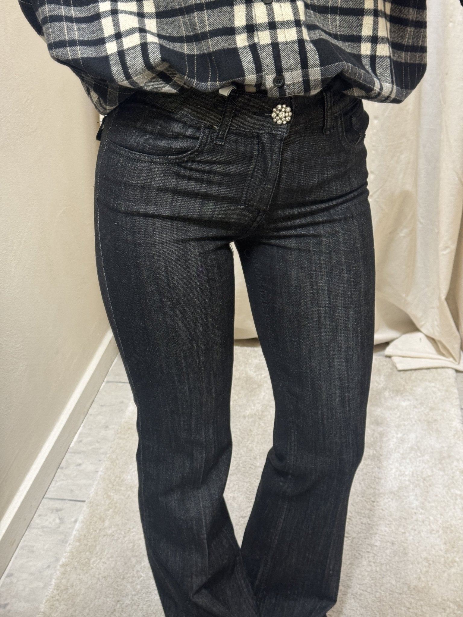 Jeans zampetta con bottone gioiello Susy Mix - GiuGiò | Shop online