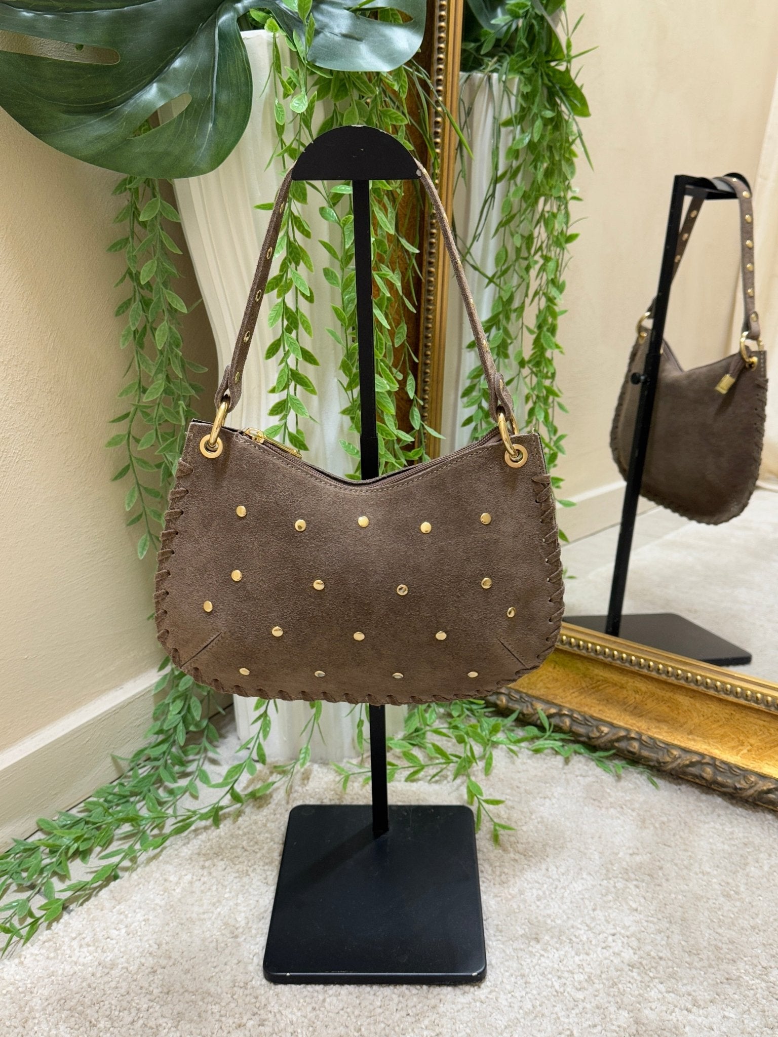 Luna bag in pelle scamosciata con borchiette GiuGió - GiuGiò | Shop online