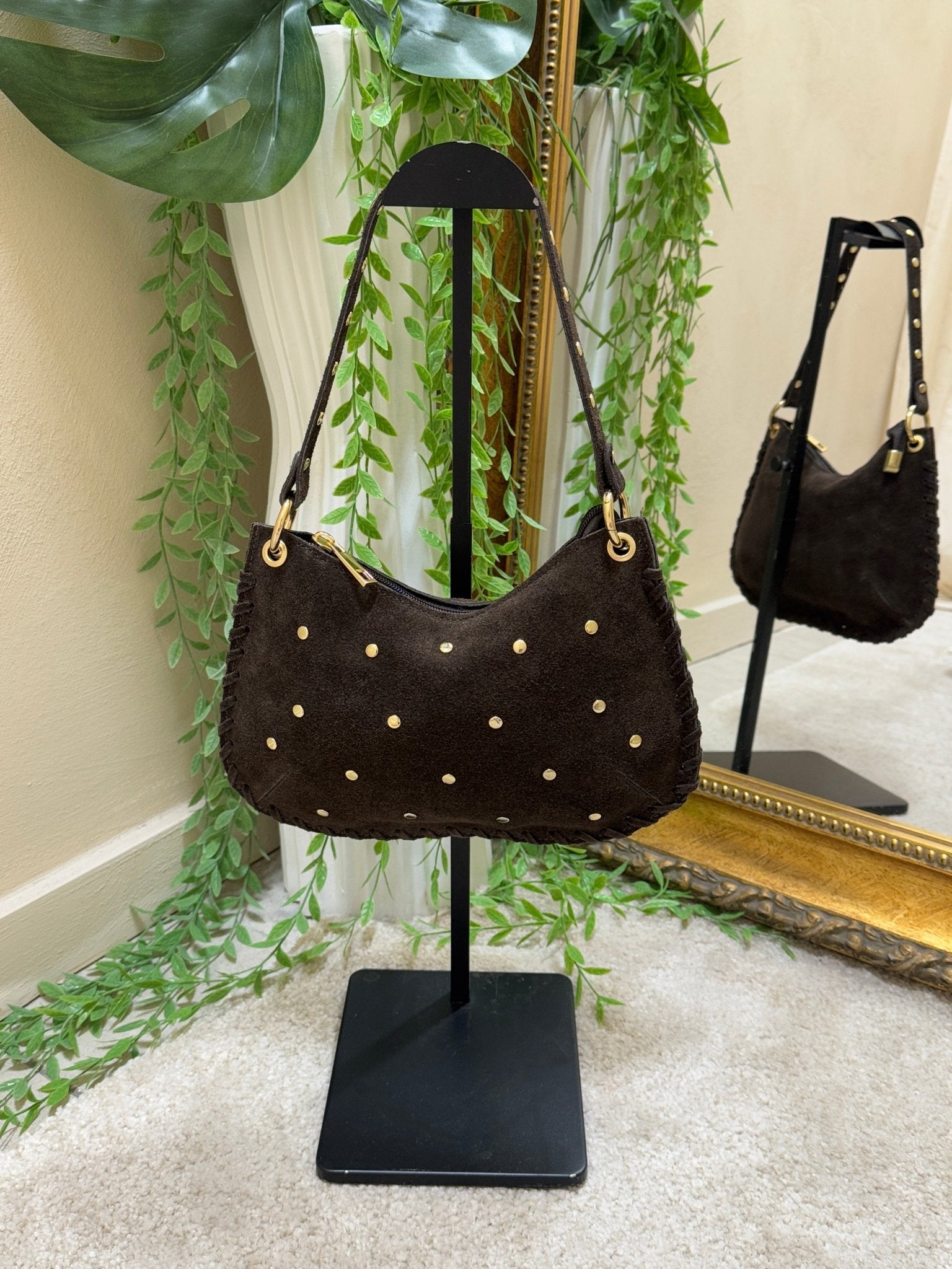 Luna bag in pelle scamosciata con borchiette GiuGió - GiuGiò | Shop online