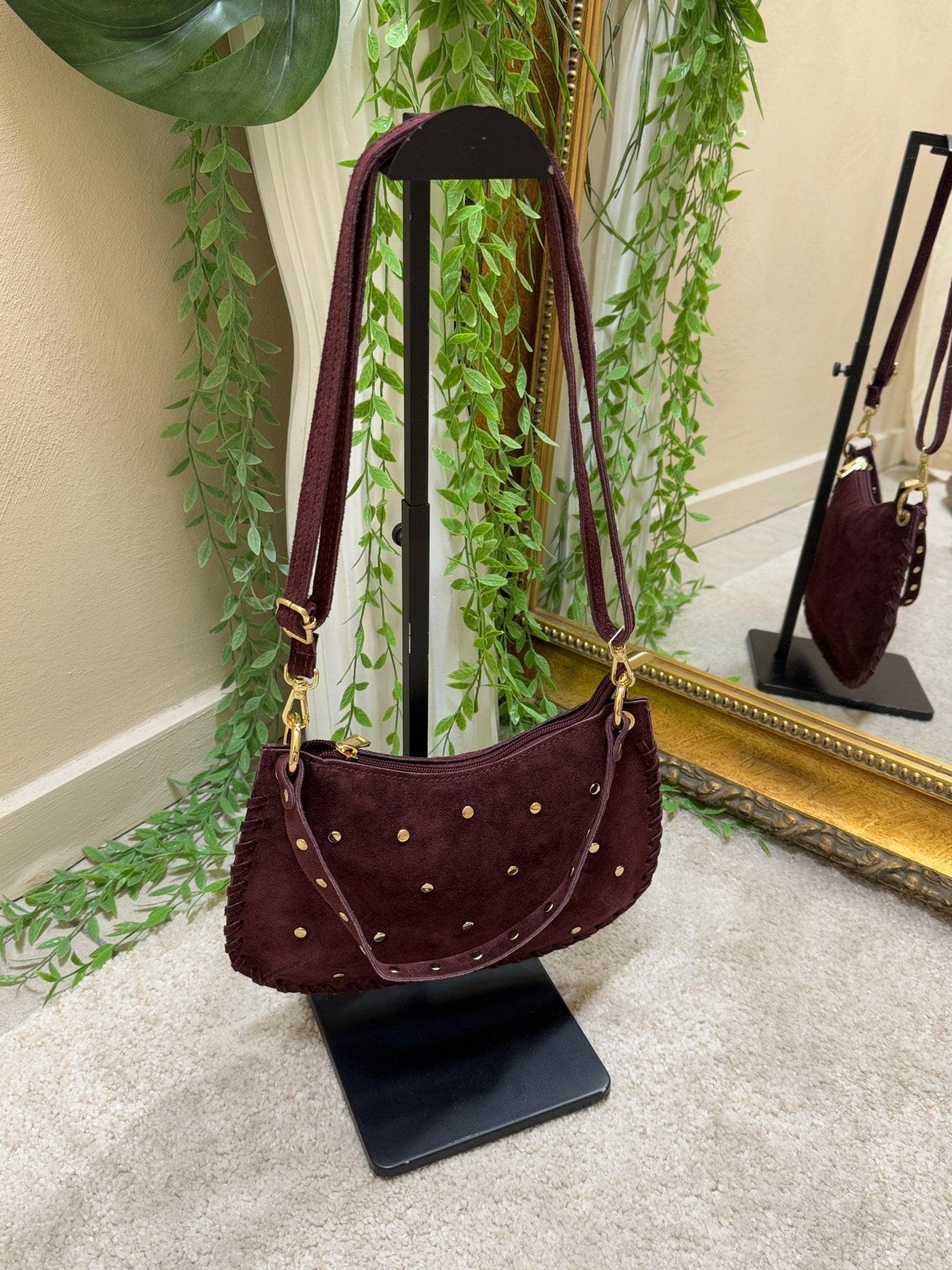 Luna bag in pelle scamosciata con borchiette GiuGió - GiuGiò | Shop online