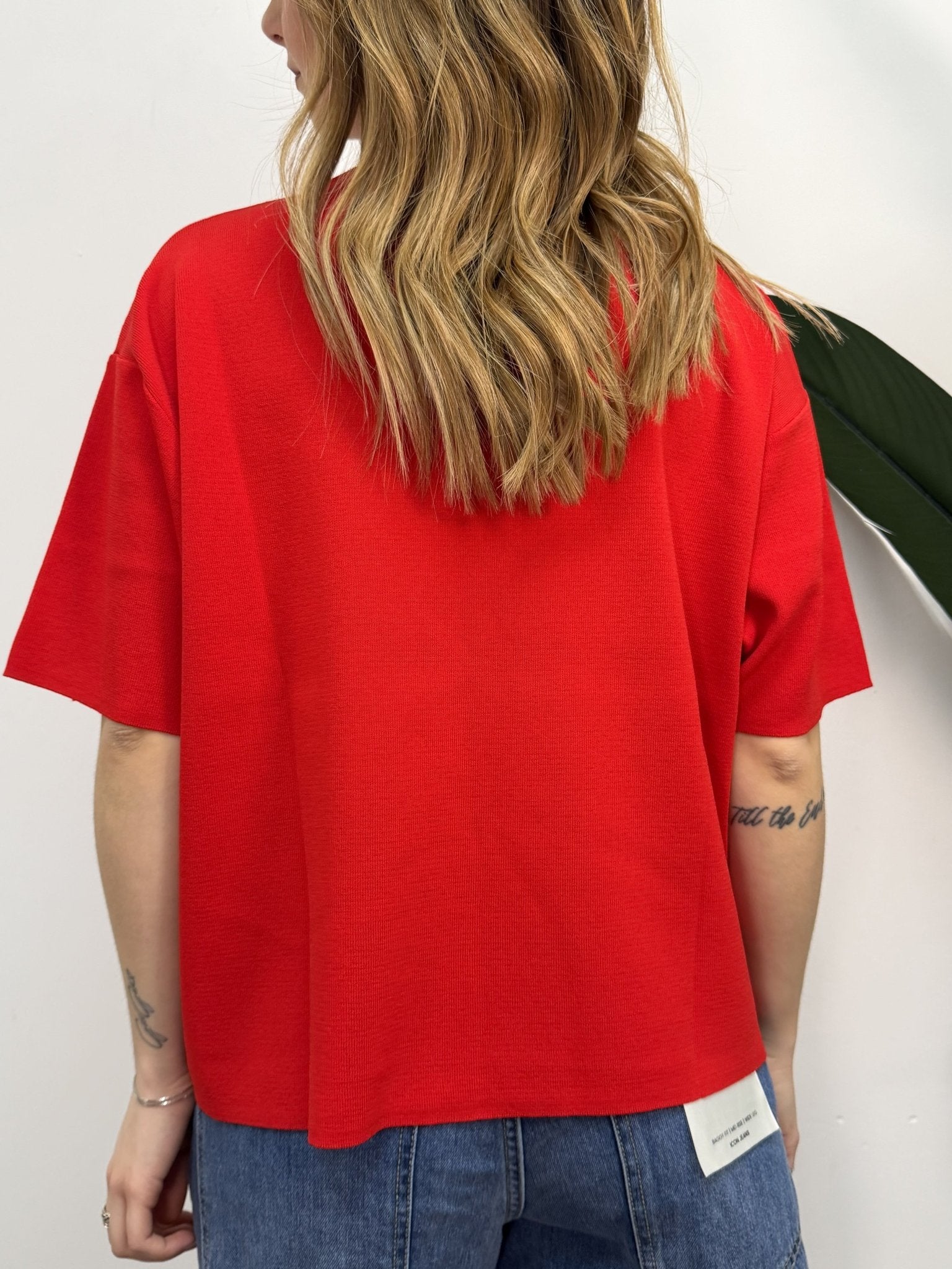 Maglia girocollo svasata in doppio filato di viscosa VICOLO - GiuGiò | Shop online