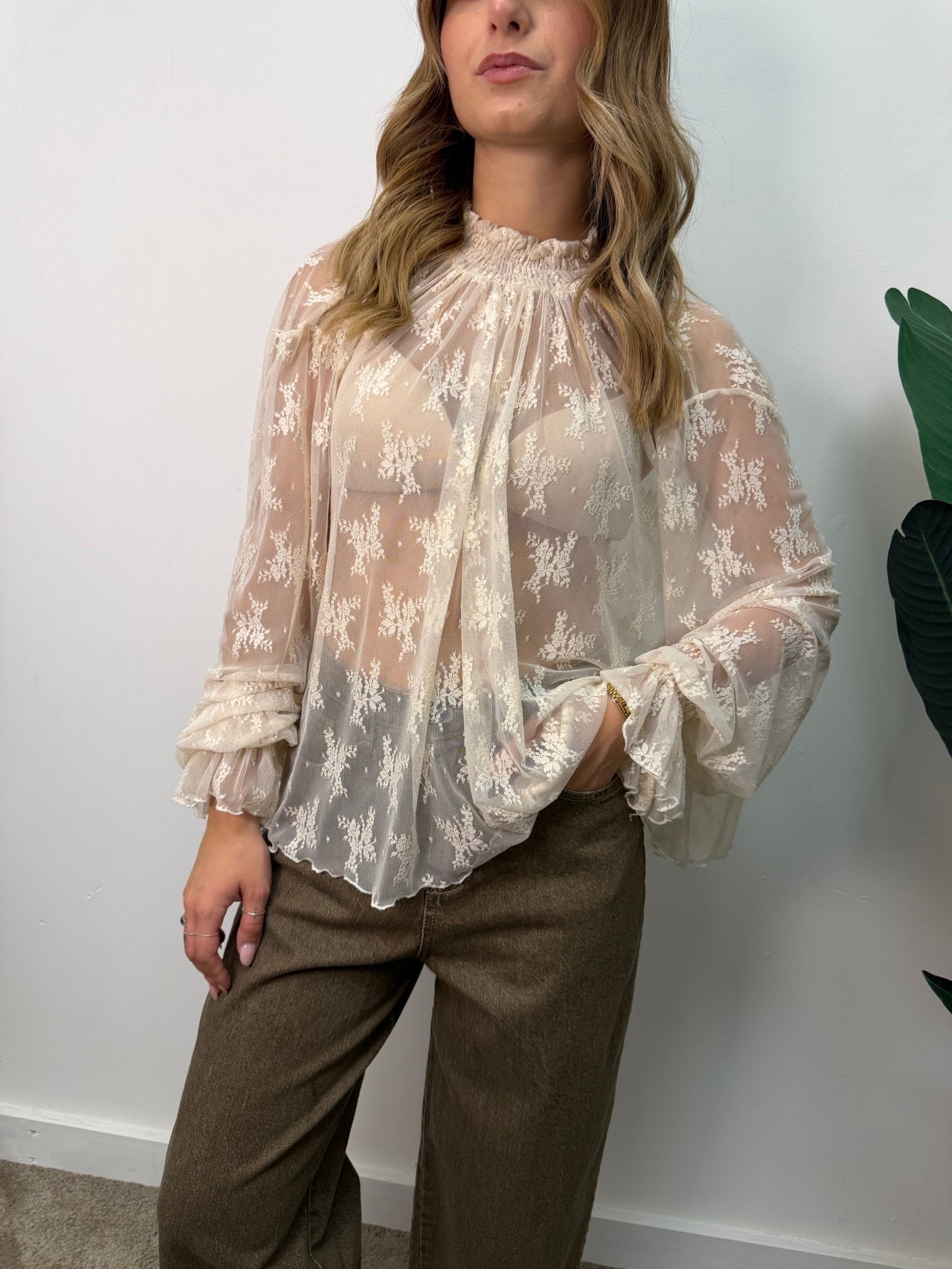 Maglia in pizzo mezzo collo Imperial - GiuGiò | Shop online