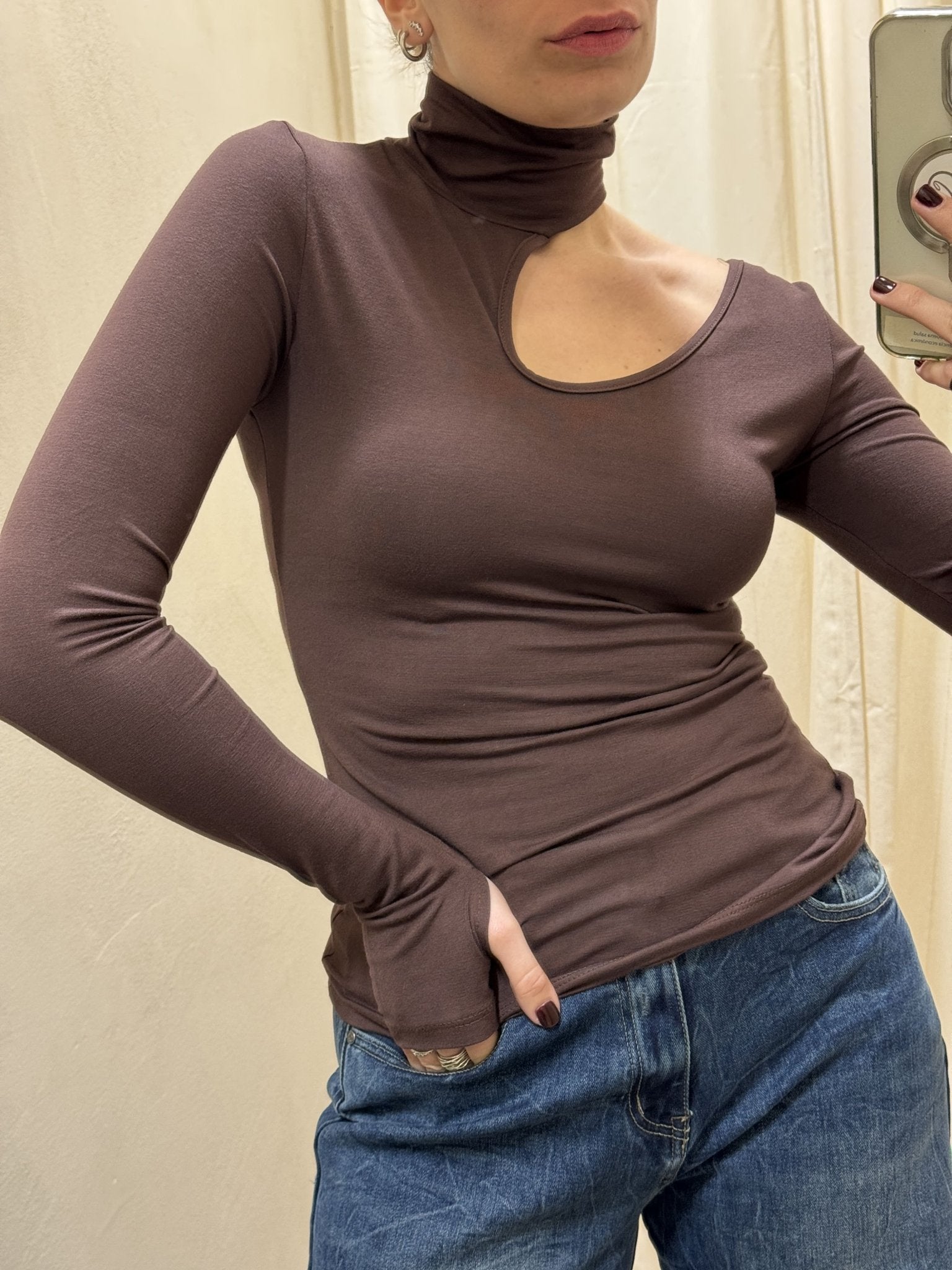 Maglia lupetto con cut - out MyD - GiuGiò | Shop online