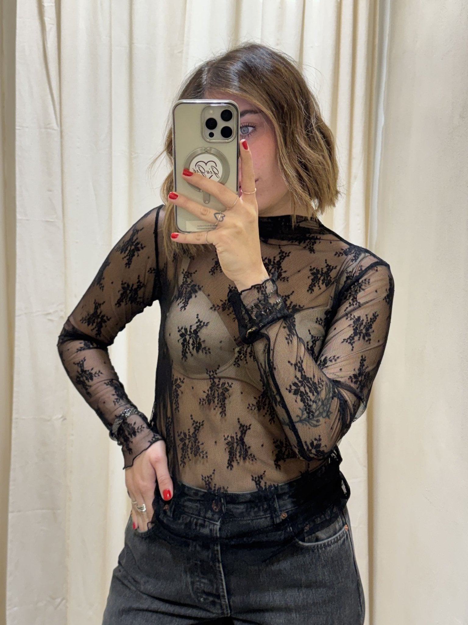 Maglia lupetto in pizzo MyD - GiuGiò | Shop online