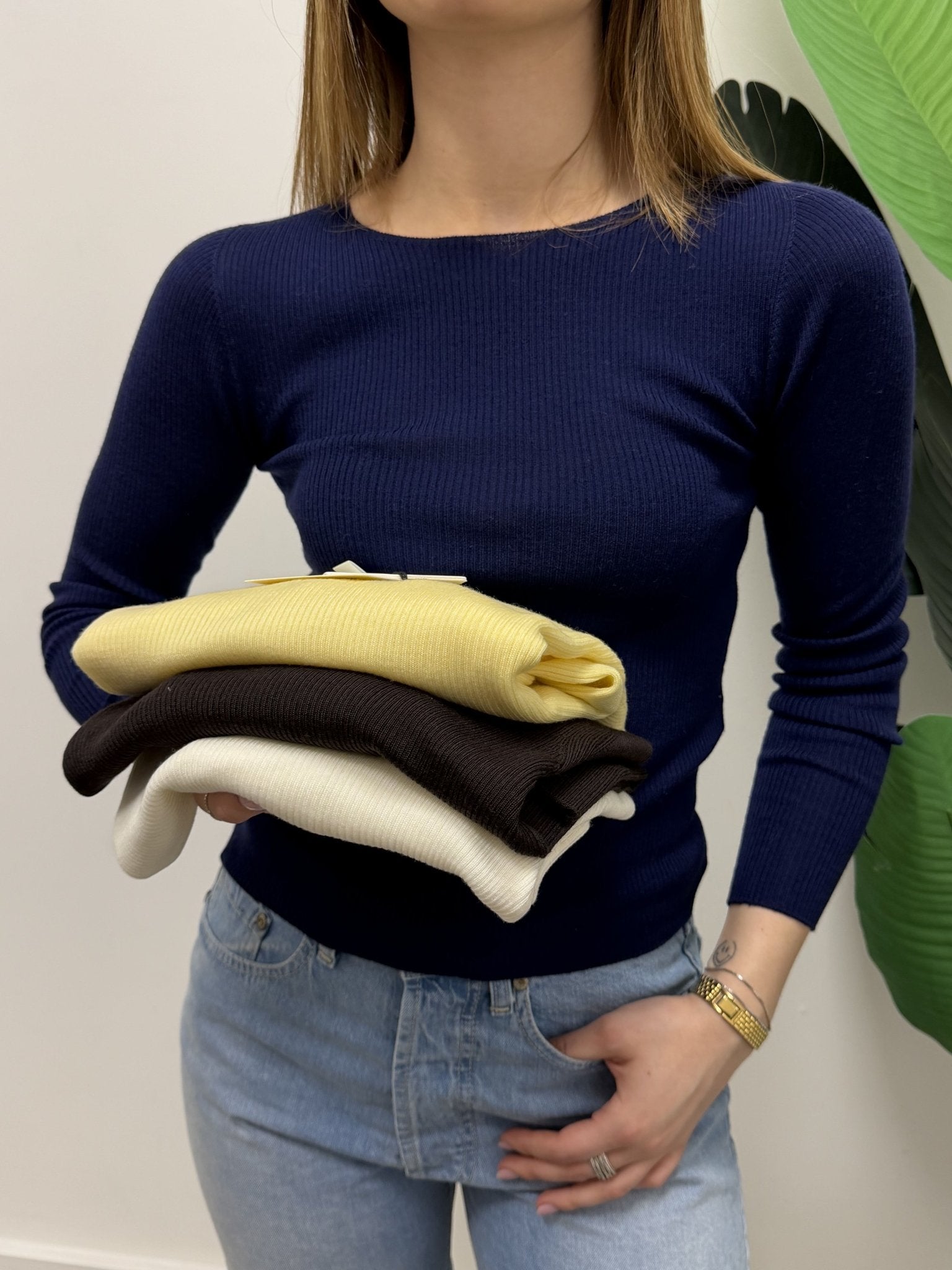 Maglia micro costina 100% lana merinos Tensione In - GiuGiò | Shop online