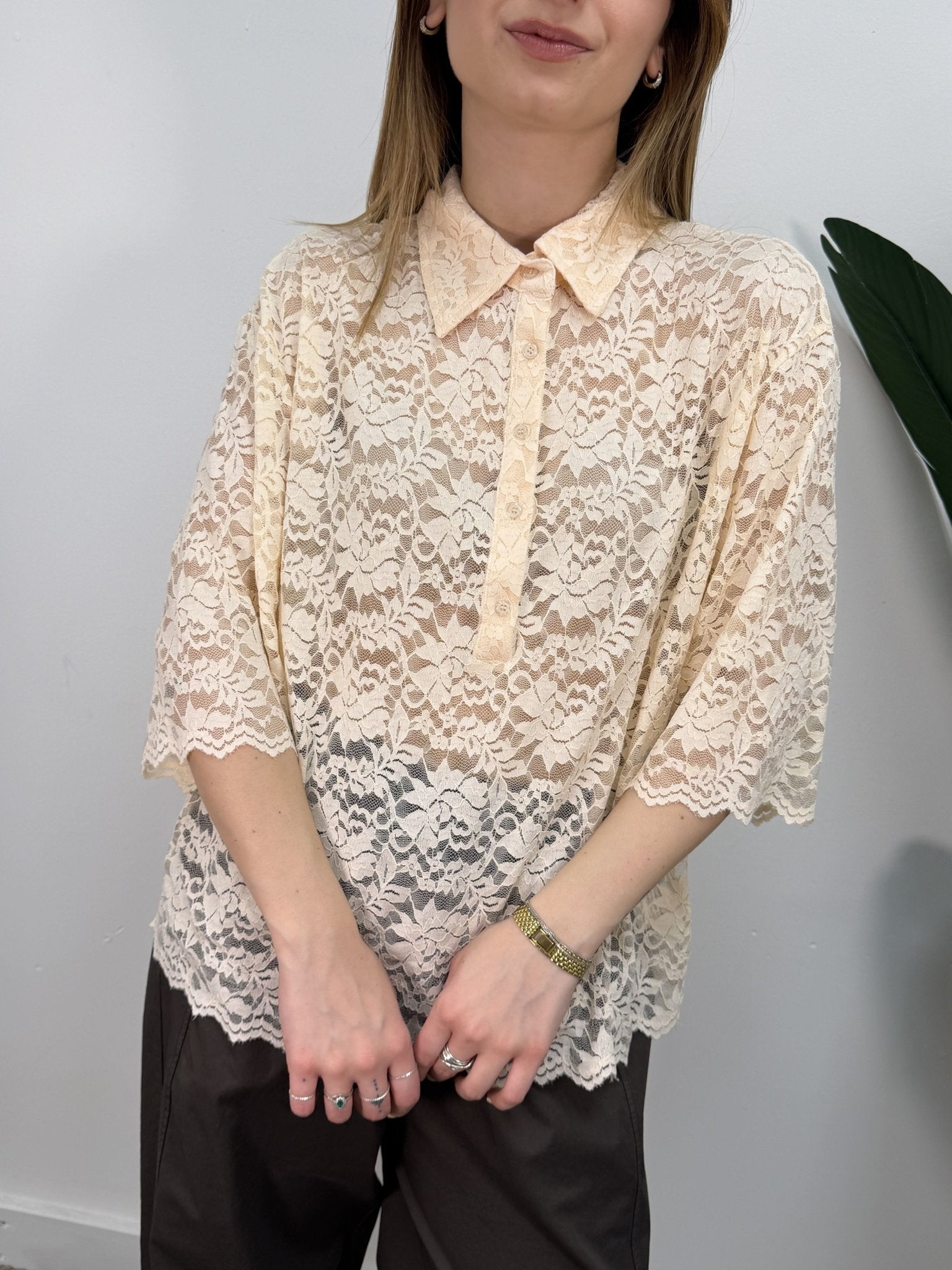 Maglia polo oversize in pizzo Susy Mix - GiuGiò | Shop online