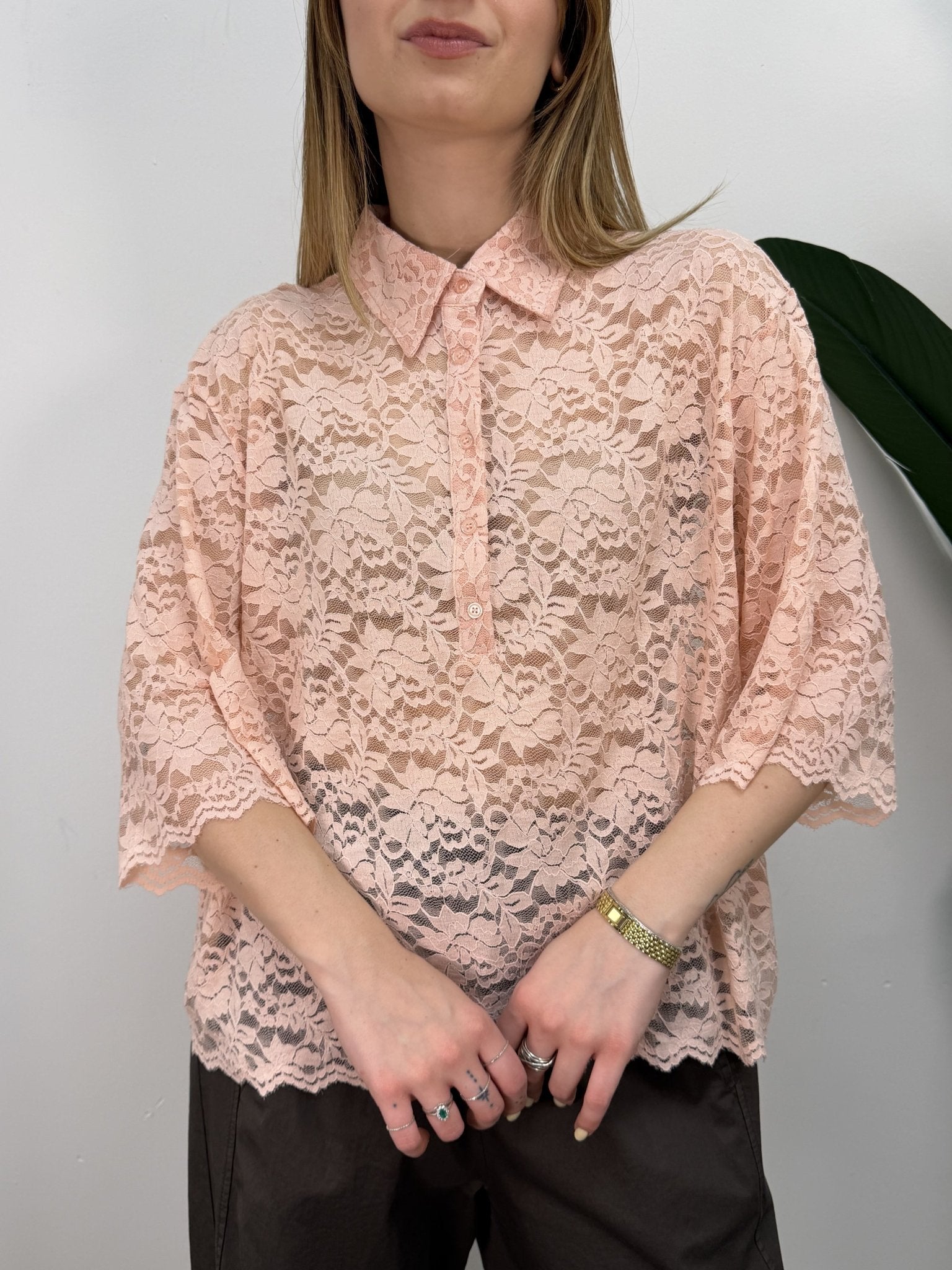 Maglia polo oversize in pizzo Susy Mix - GiuGiò | Shop online