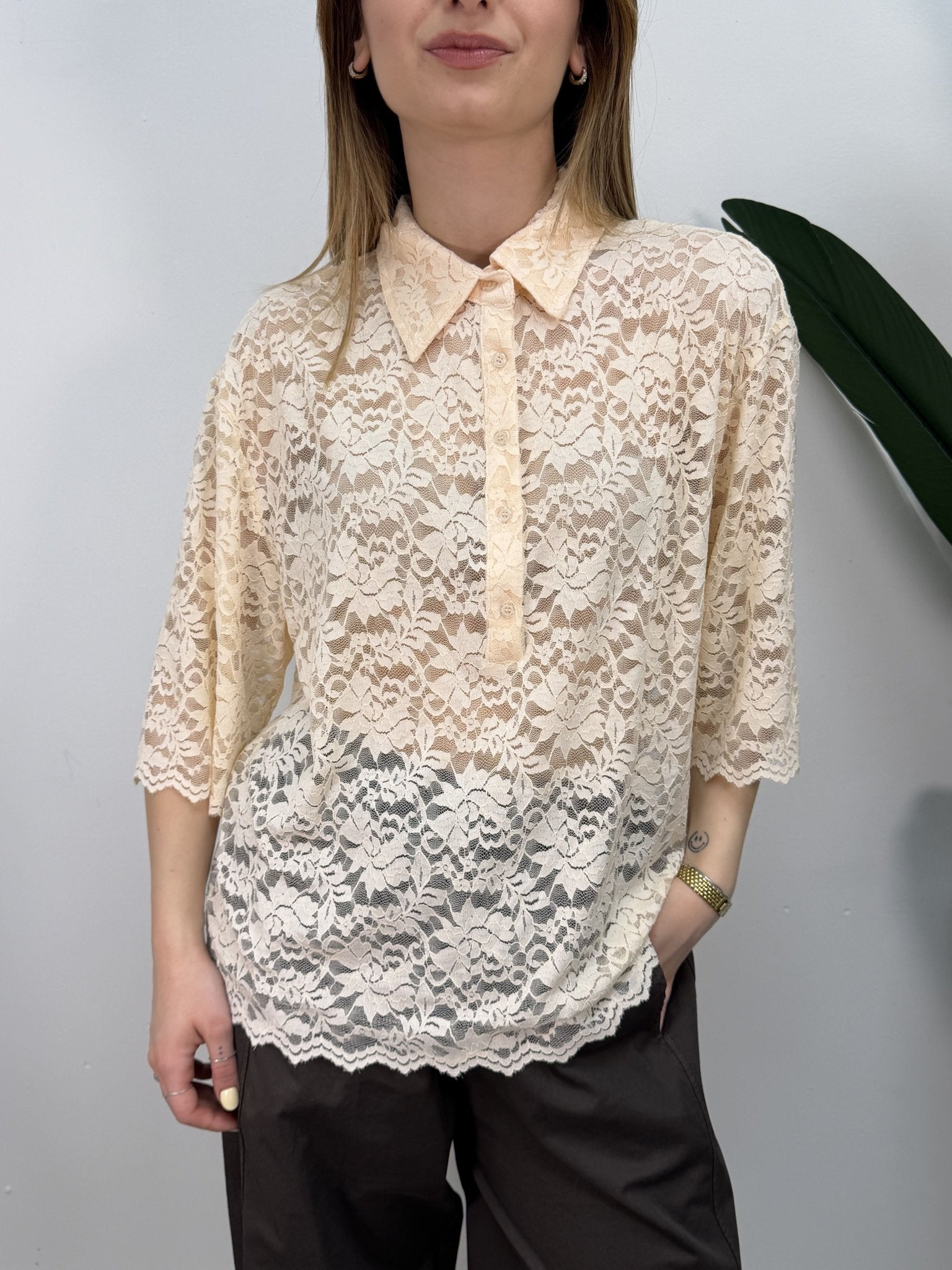 Maglia polo oversize in pizzo Susy Mix - GiuGiò | Shop online