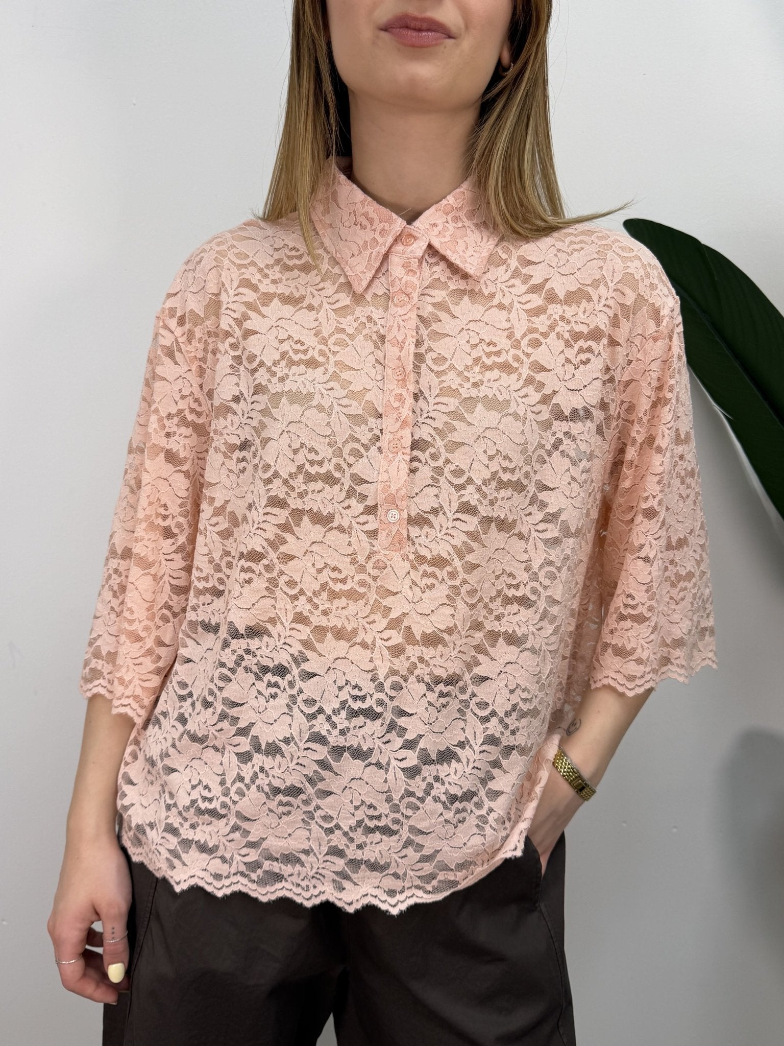 Maglia polo oversize in pizzo Susy Mix - GiuGiò | Shop online