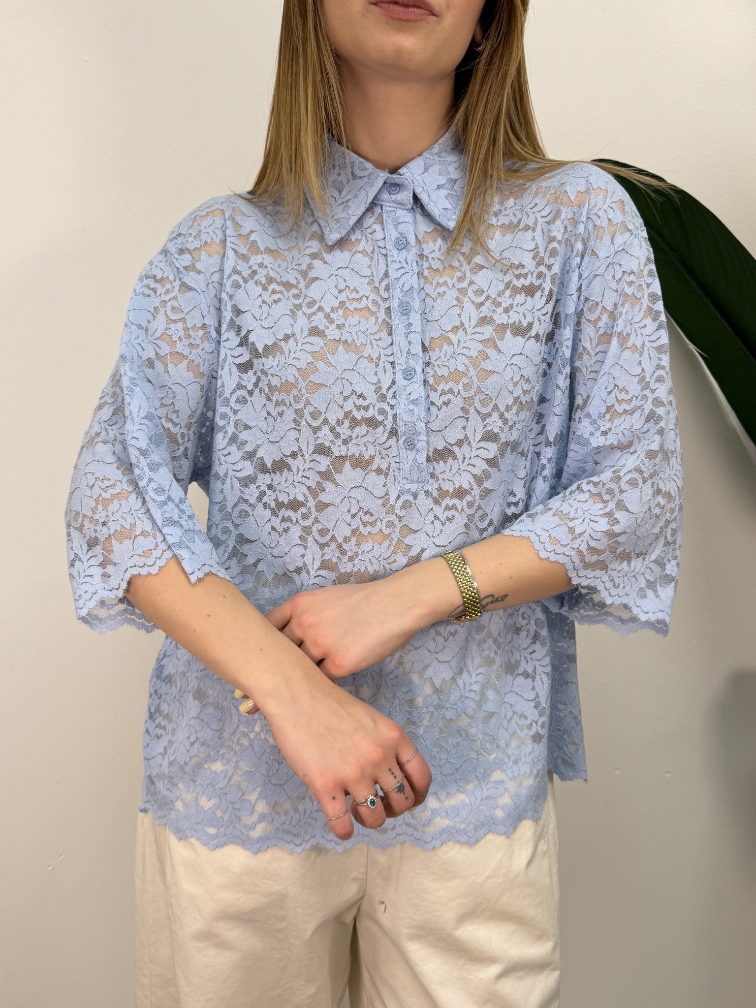 Maglia polo oversize in pizzo Susy Mix - GiuGiò | Shop online