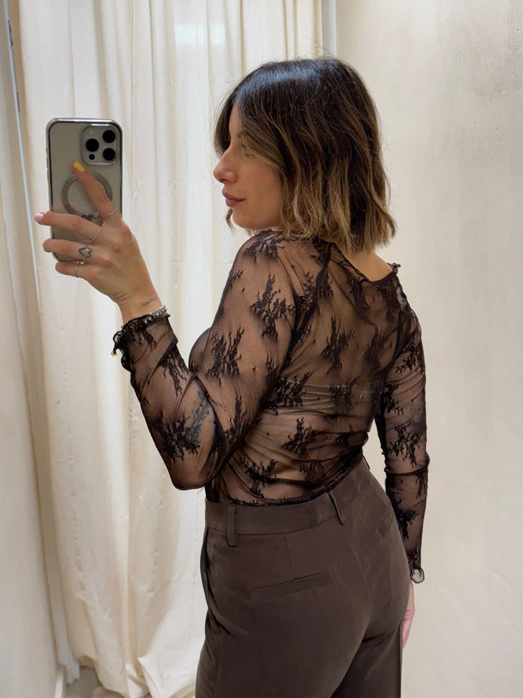 Maglia scollo barca in pizzo Myd - GiuGiò | Shop online