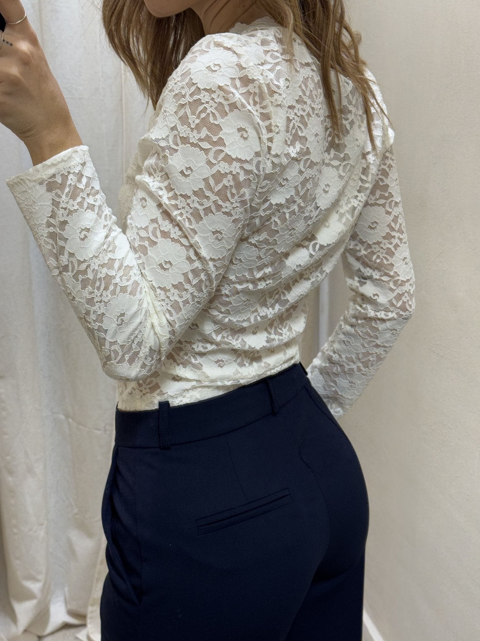 Maglia scollo V in pizzo Susy Mix - GiuGiò | Shop online