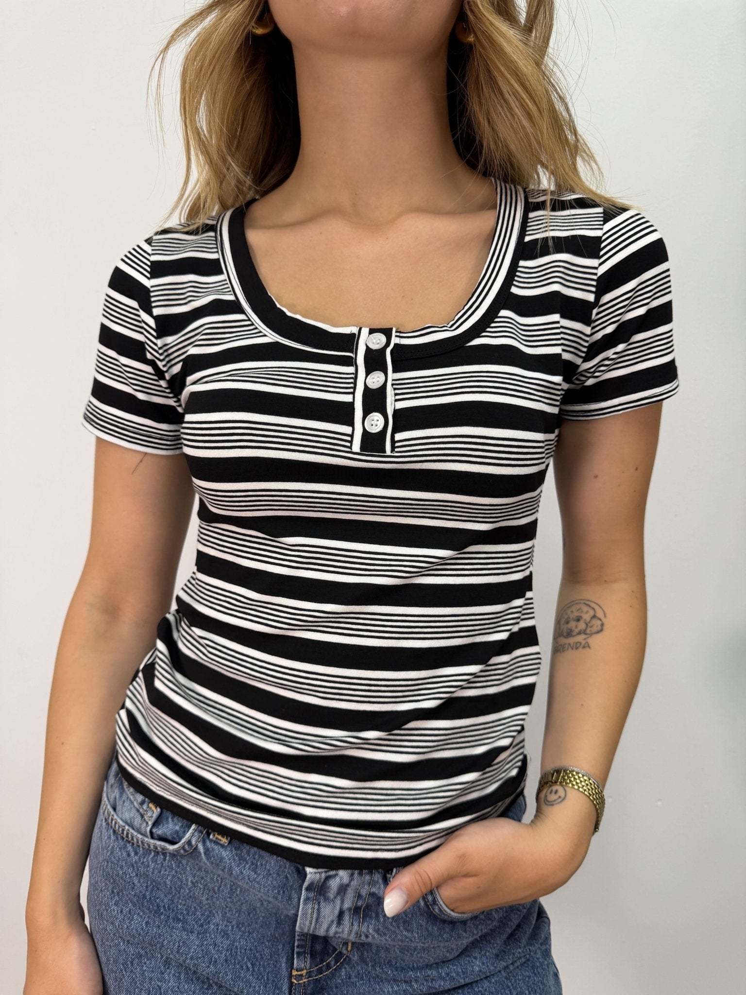 Maglia serafino multi riga MyD - GiuGiò | Shop online