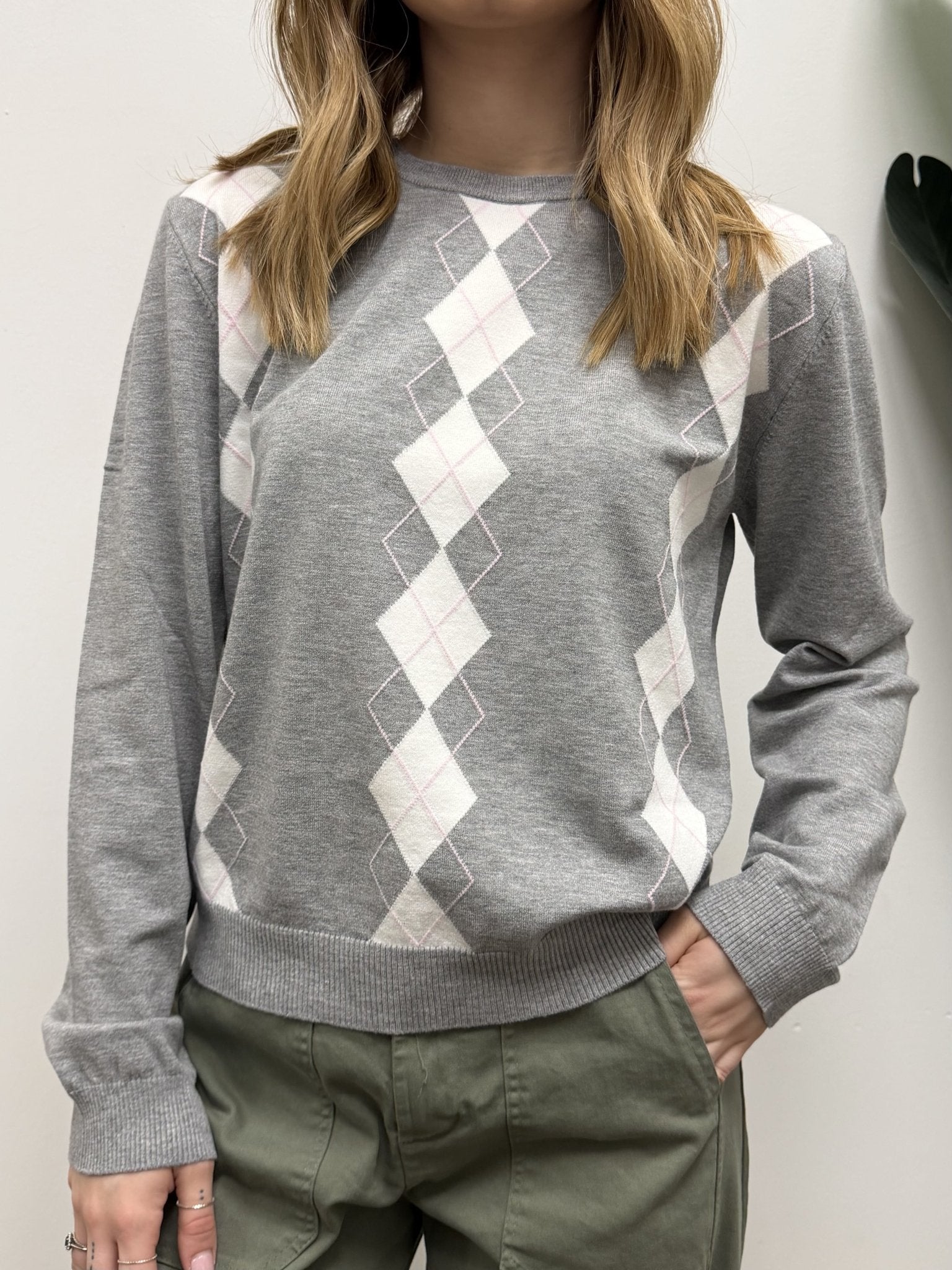 Maglioncino girocollo a rombi in misto viscosa Tensione In - GiuGiò | Shop online