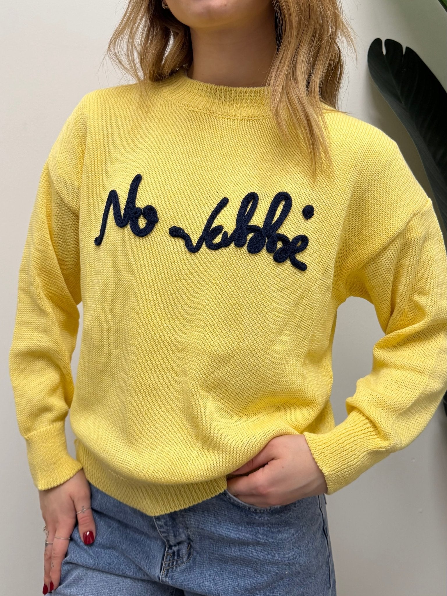 Maglioncino girocollo "No Vabbè" Susy Mix - GiuGiò | Shop online