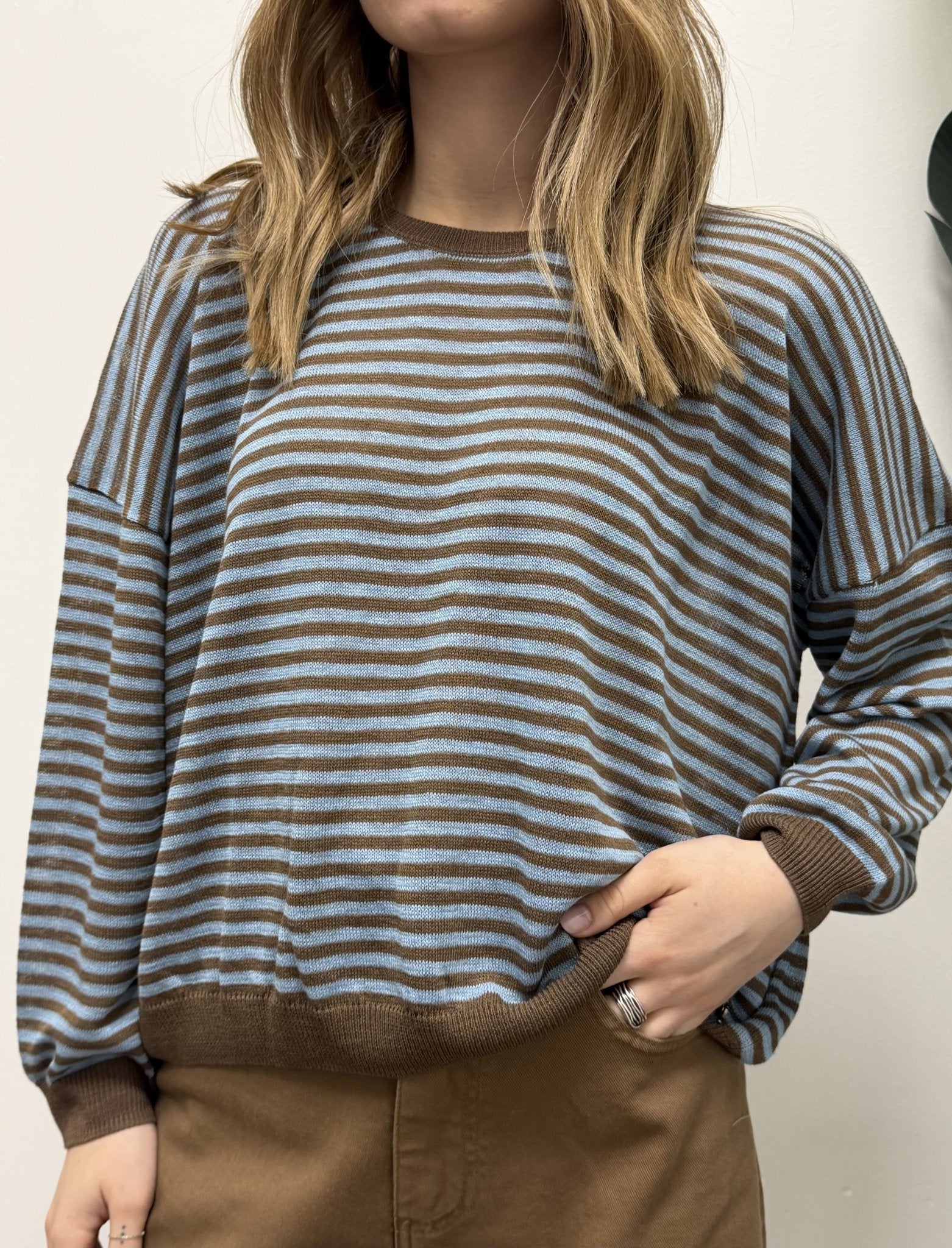 Maglioncino rigato in filo di viscosa Dixie - GiuGiò | Shop online