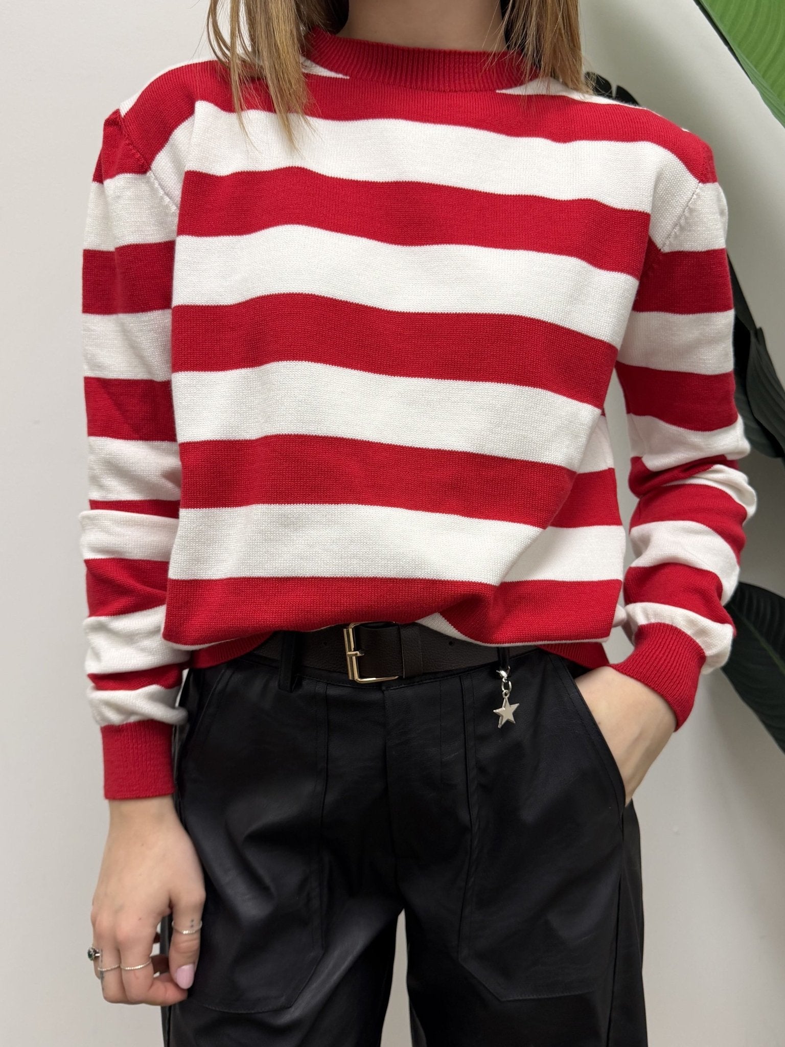 Maglioncino rigato in filo misto viscosa Tensione In - GiuGiò | Shop online