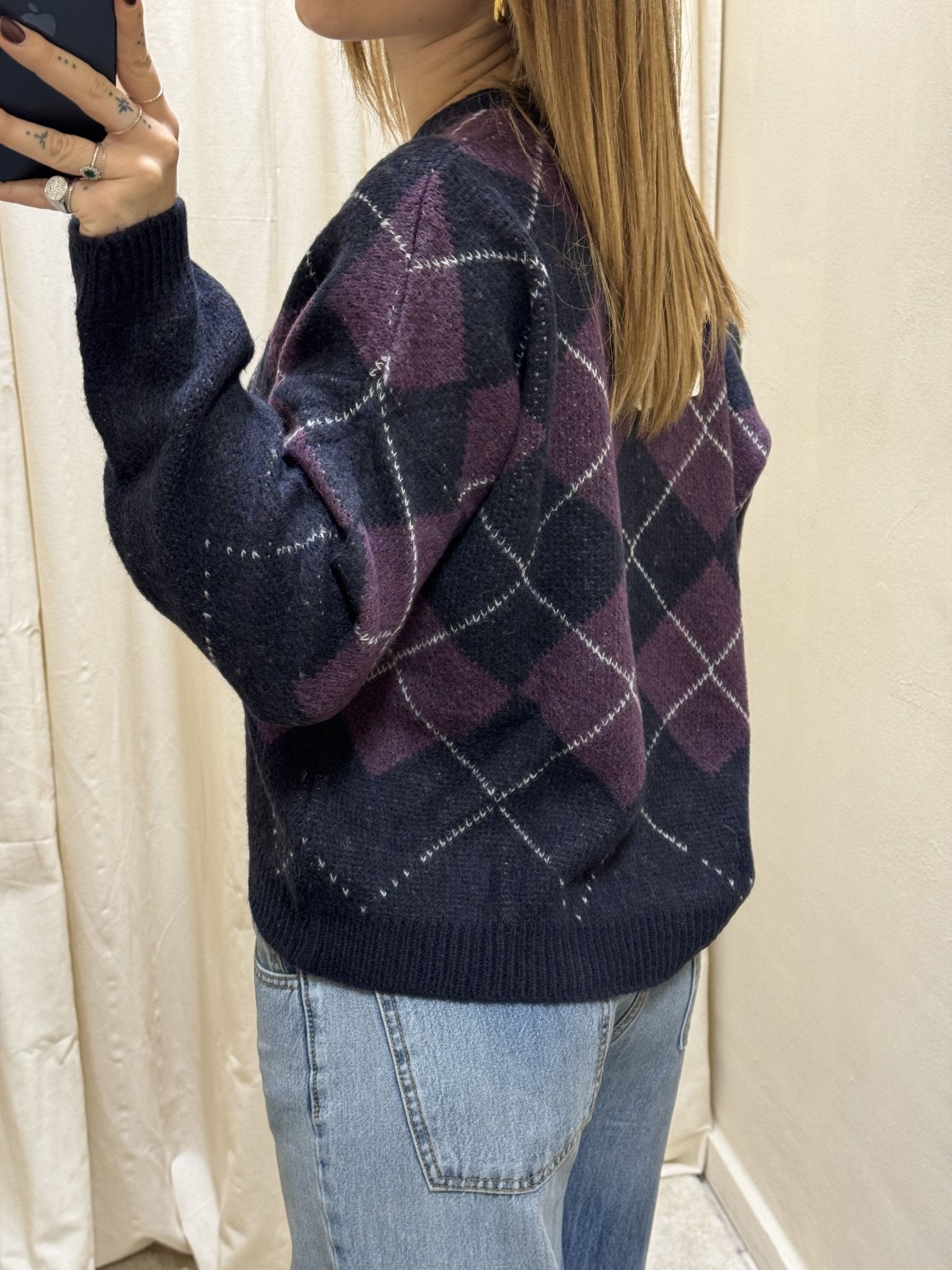 Maglione a rombi scollo V MyD - GiuGiò | Shop online