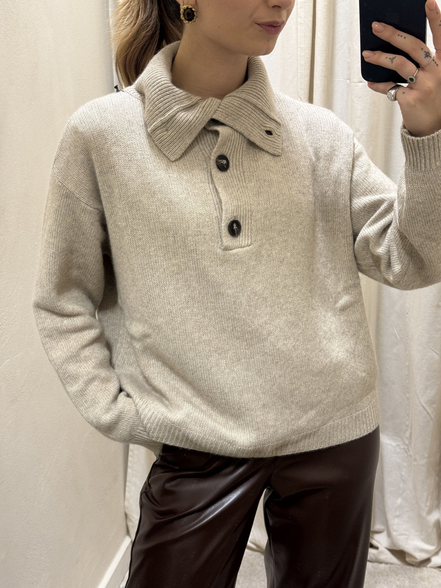 Maglione collo alto con bottoni Tensione In - GiuGiò | Shop online