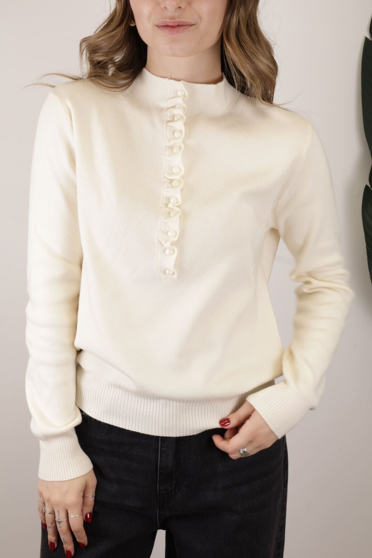 Maglione con bottoncini e rouches HaveOne - GiuGiò | Shop online