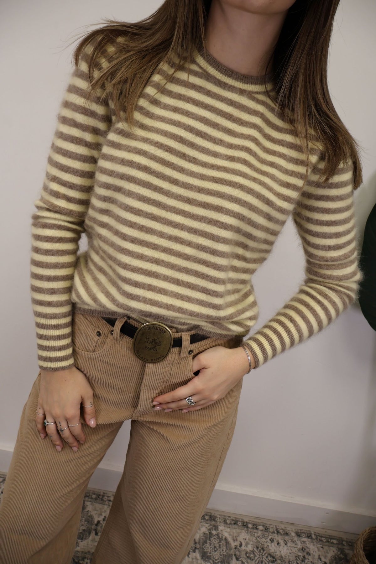 Maglione girocollo a righe giallo Tensione In - GiuGiò | Shop online