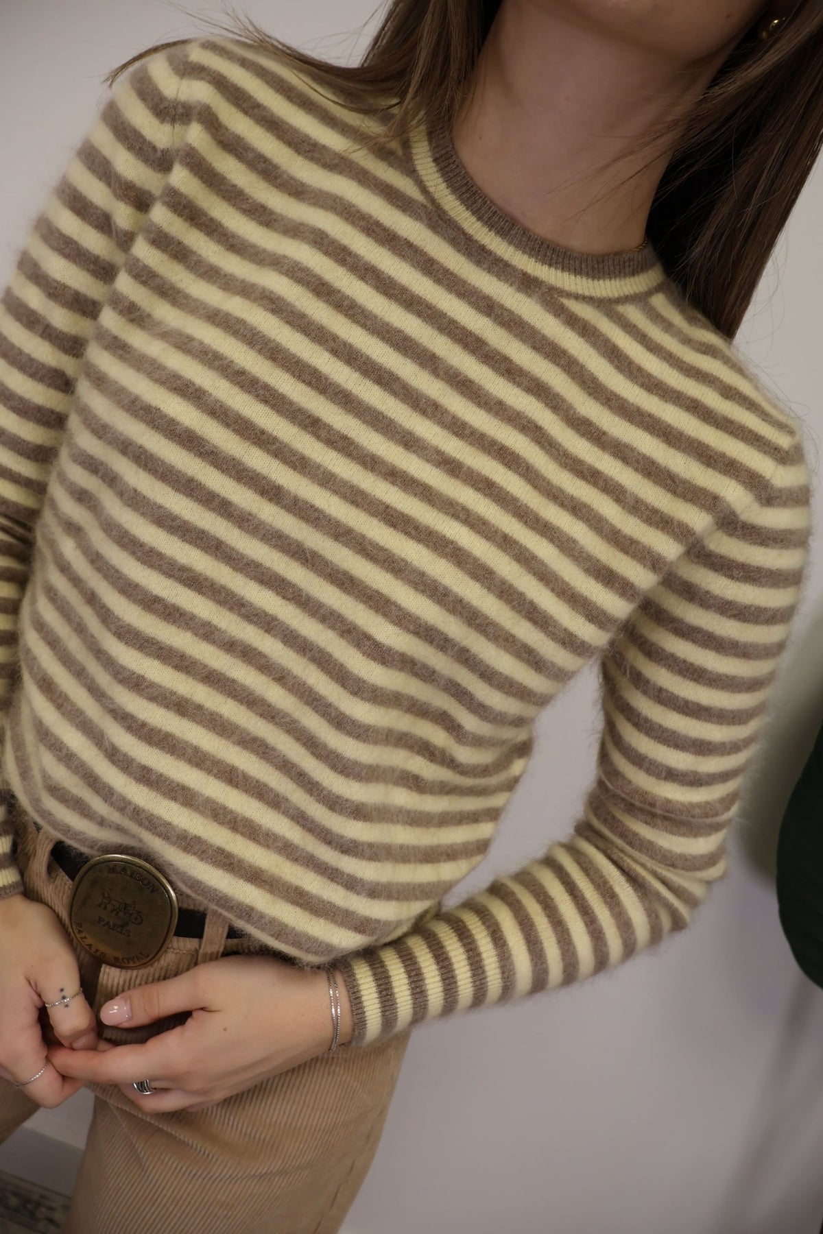 Maglione girocollo a righe giallo Tensione In - GiuGiò | Shop online