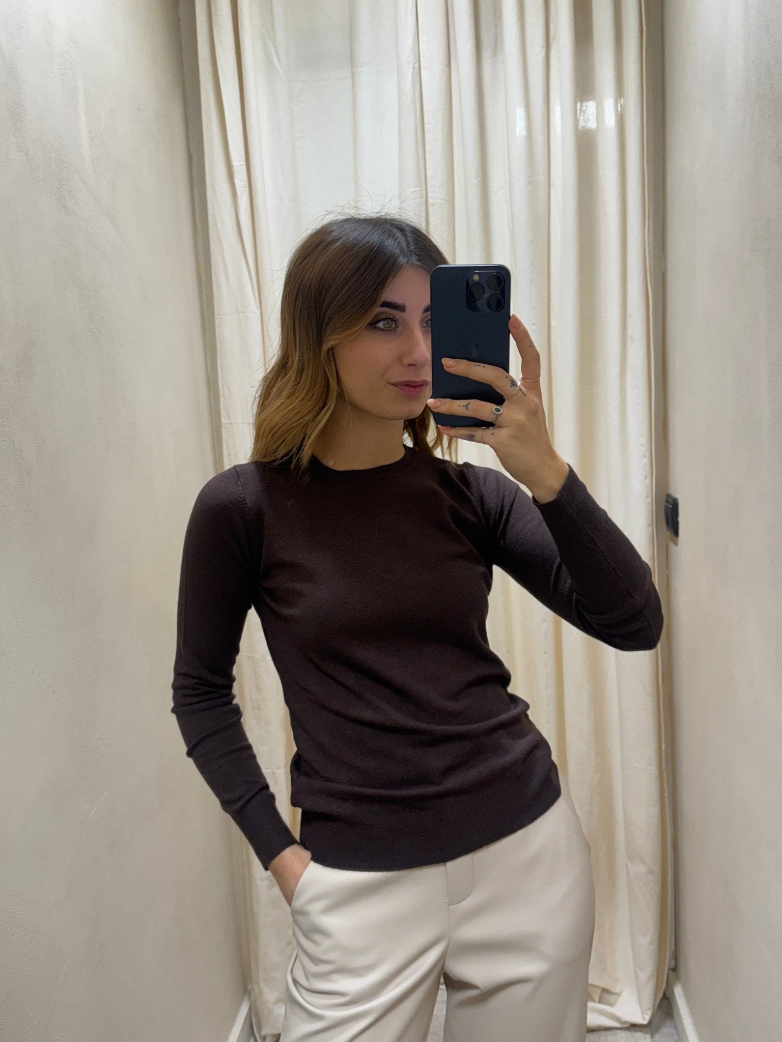 Maglione girocollo basic in viscosa MyD - GiuGiò | Shop online