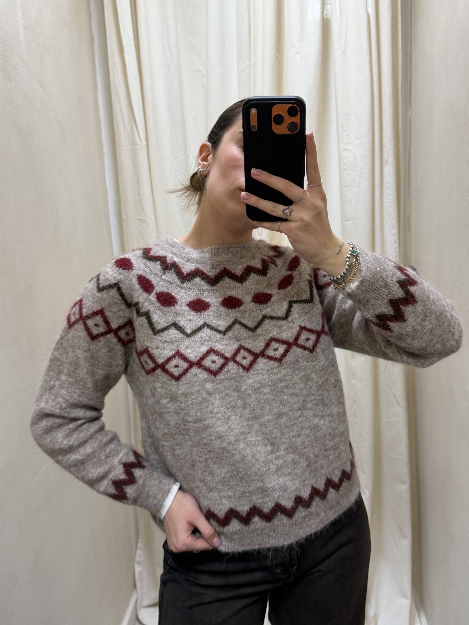 Maglione girocollo disegni geometrici MyD - GiuGiò | Shop online