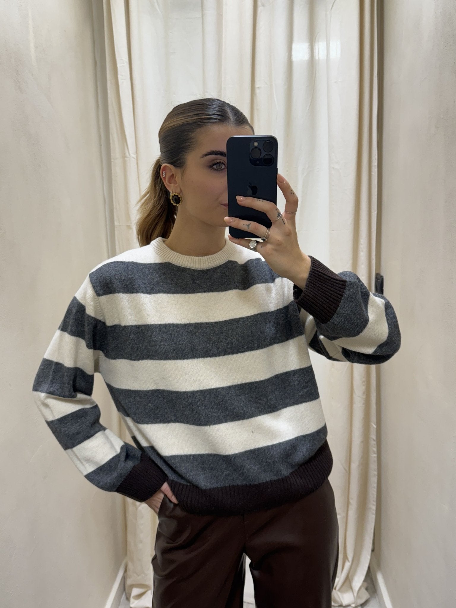 Maglione girocollo rigato Tensione In - GiuGiò | Shop online