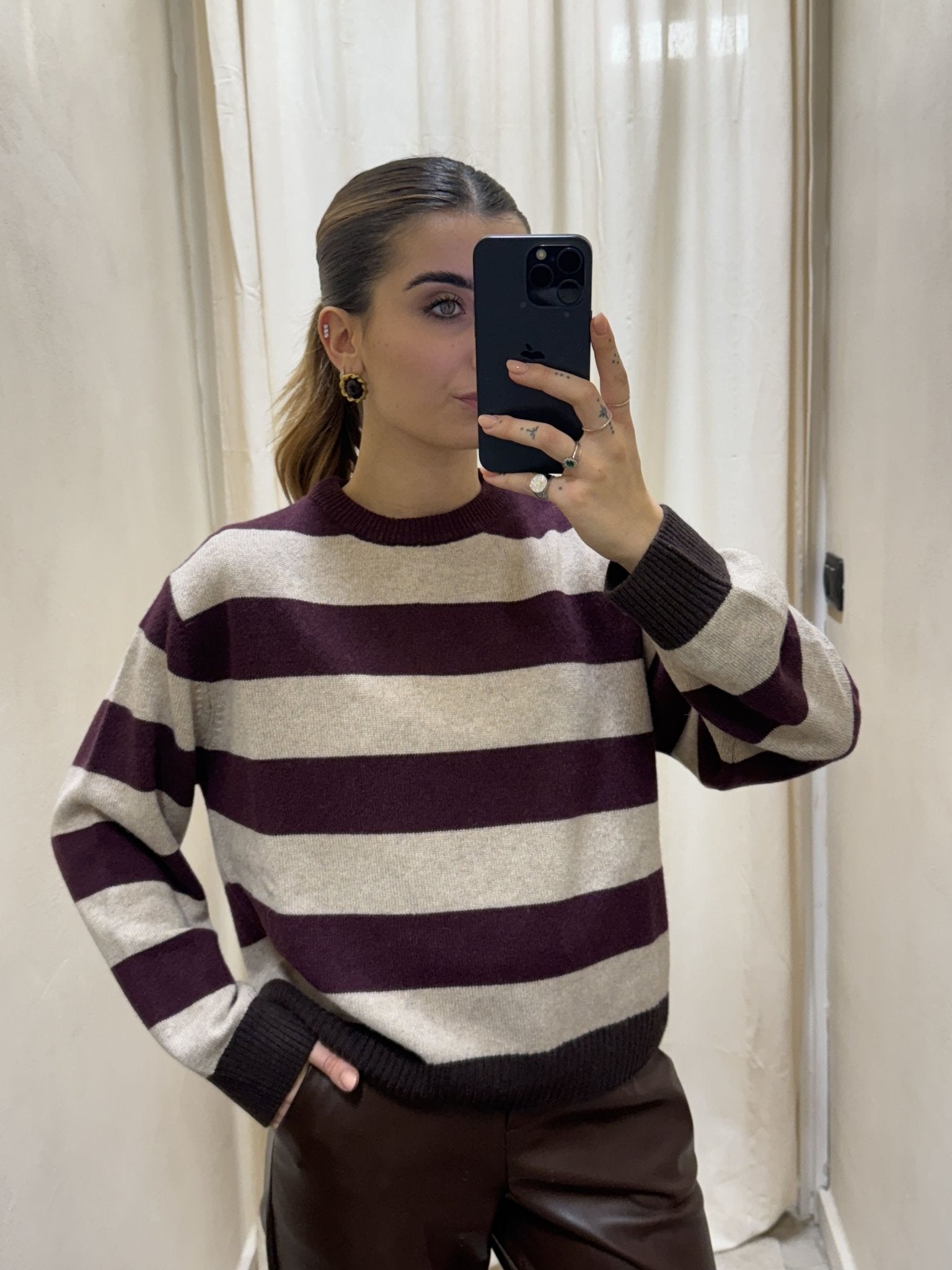 Maglione girocollo rigato Tensione In - GiuGiò | Shop online