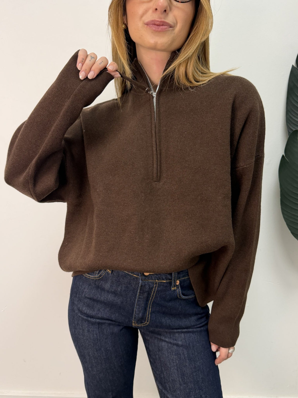 Maglione half zip in 100% lana Vicolo - GiuGiò | Shop online