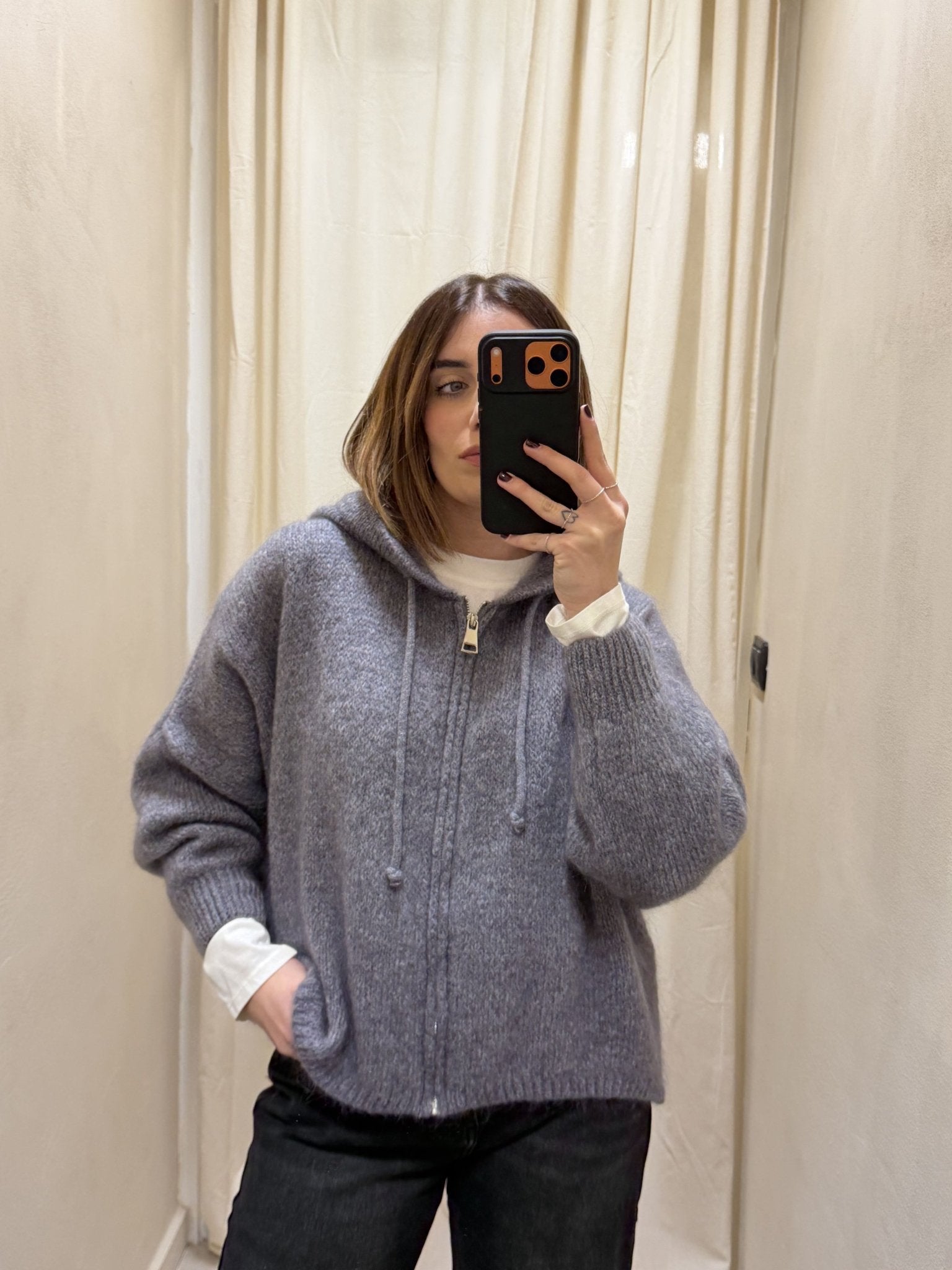 Maglione in mohair con zip e cappuccio Dixie - GiuGiò | Shop online