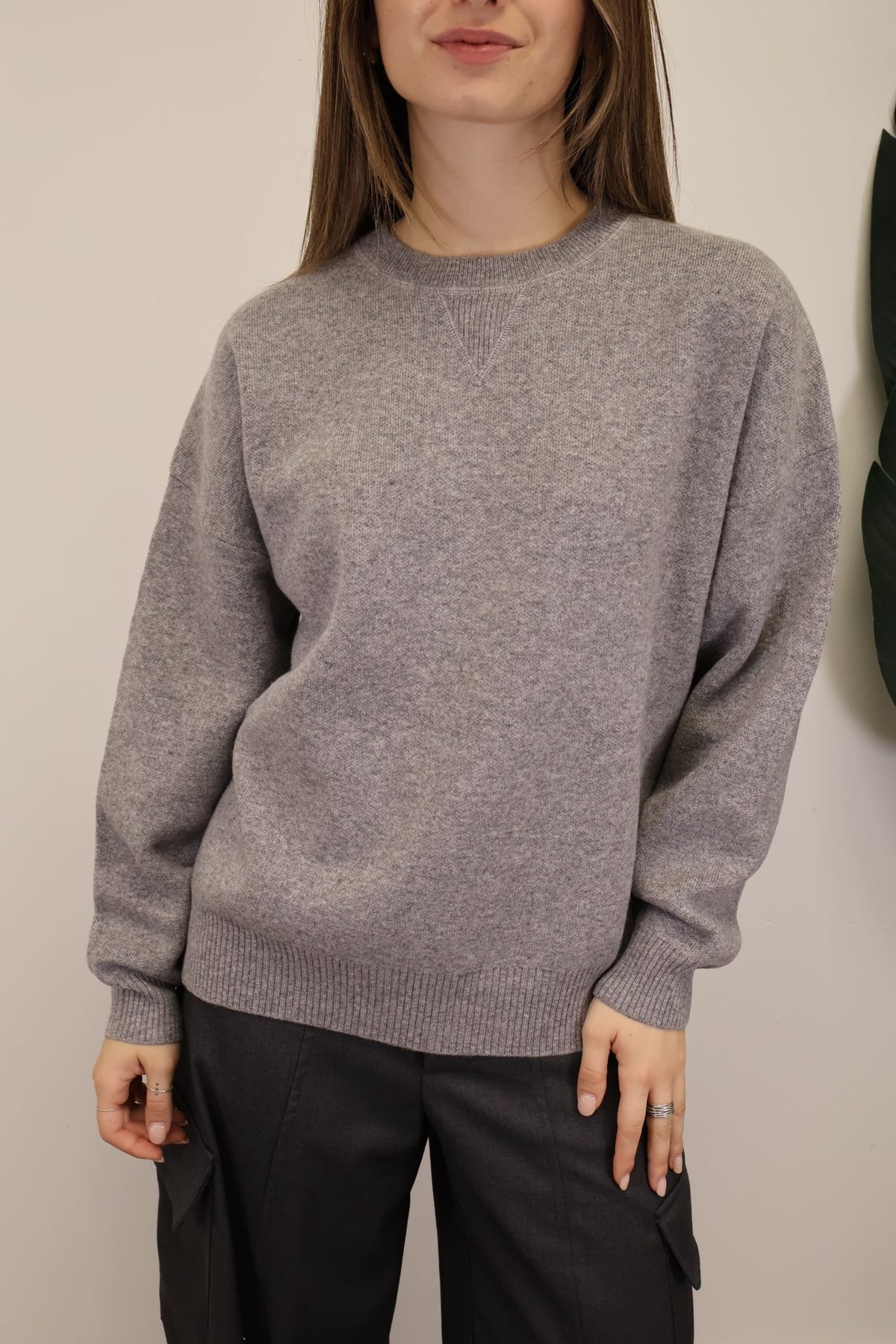 Maglione over 100% lana grigio Tensione In - GiuGiò | Shop online