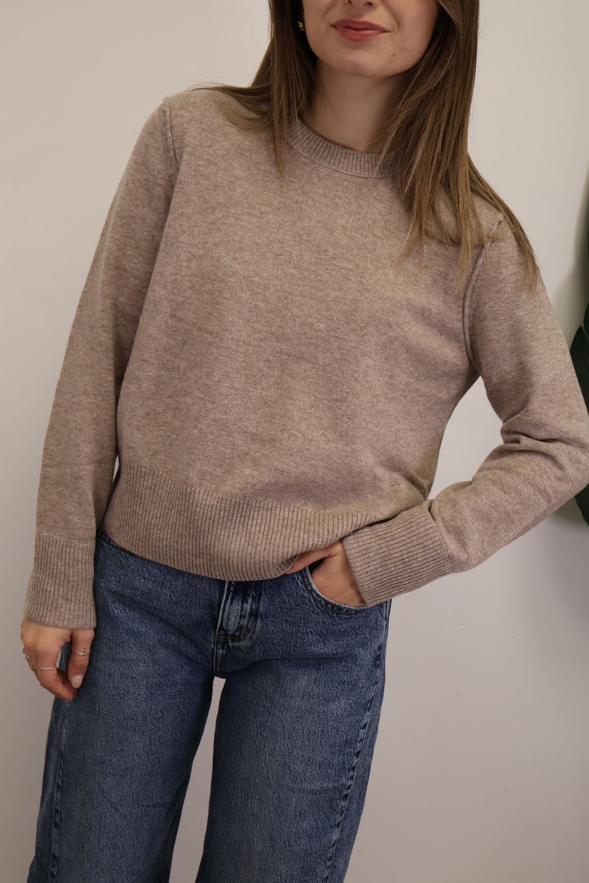 Maglione rasato girocollo 100% lana beige Tensione In - GiuGiò | Shop online