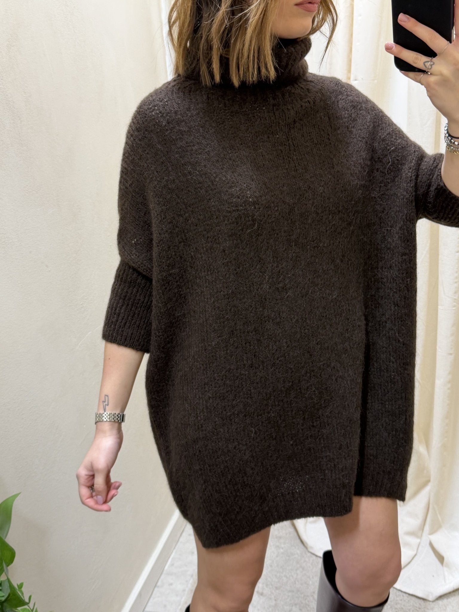 Maxi - pull collo alto con spacchetti Imperial - GiuGiò | Shop online